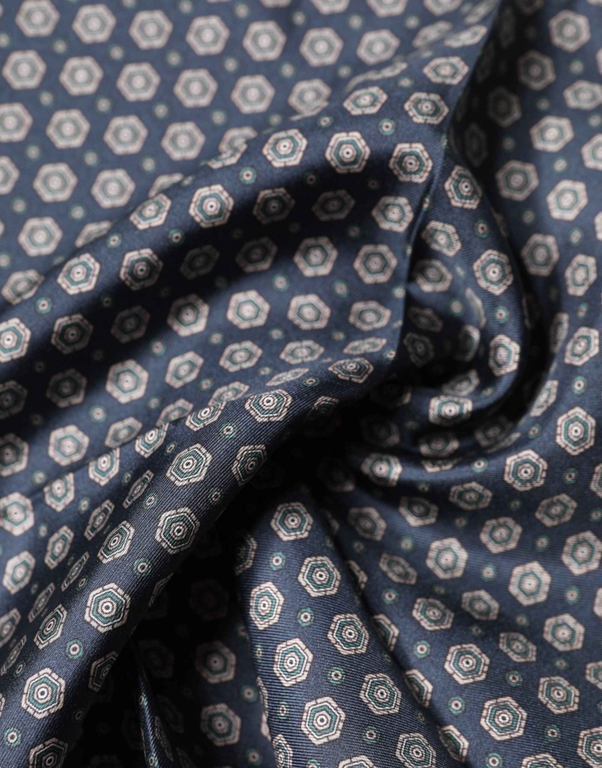 Dolce & Gabbana Blue Patterned Silk Square Handkerchief Scarf