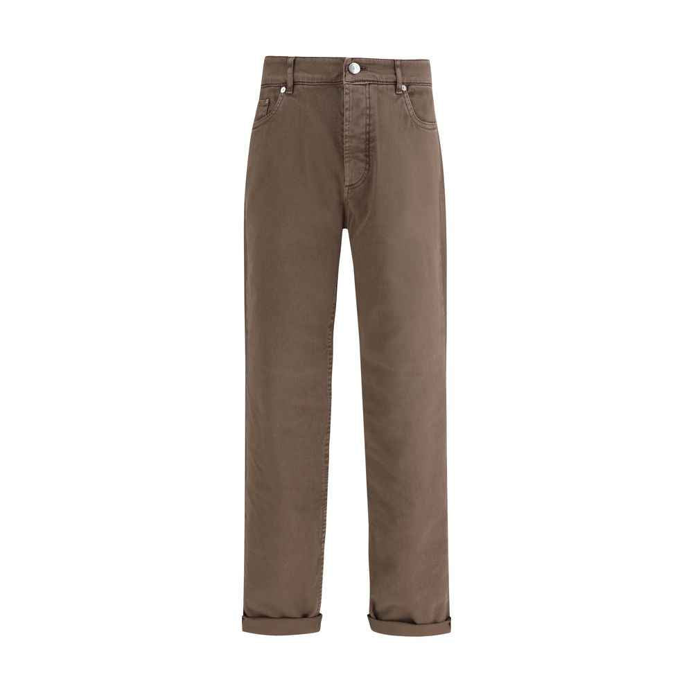 Brunello Cucinelli Brown Cotton Jeans Denim