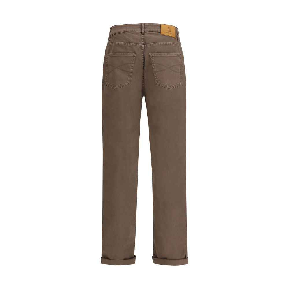 Brunello Cucinelli Brown Cotton Jeans Denim