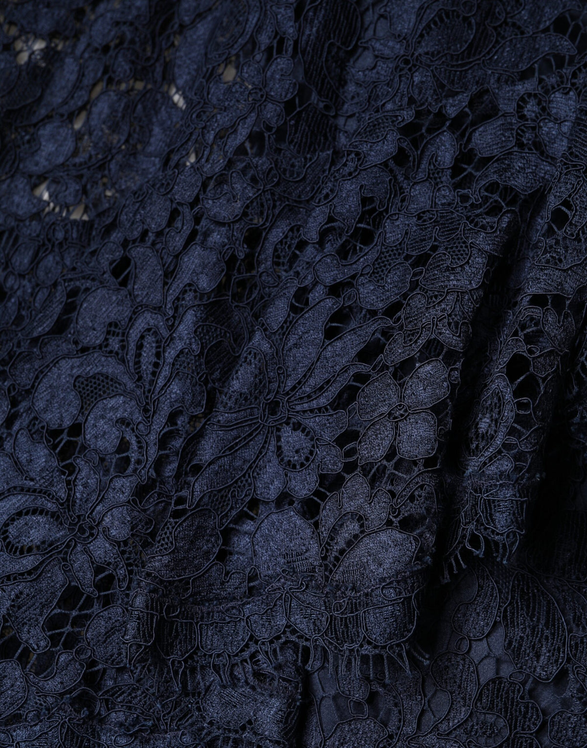 Dolce & Gabbana Blue Lace Ruffle A-line Knee Length Dress