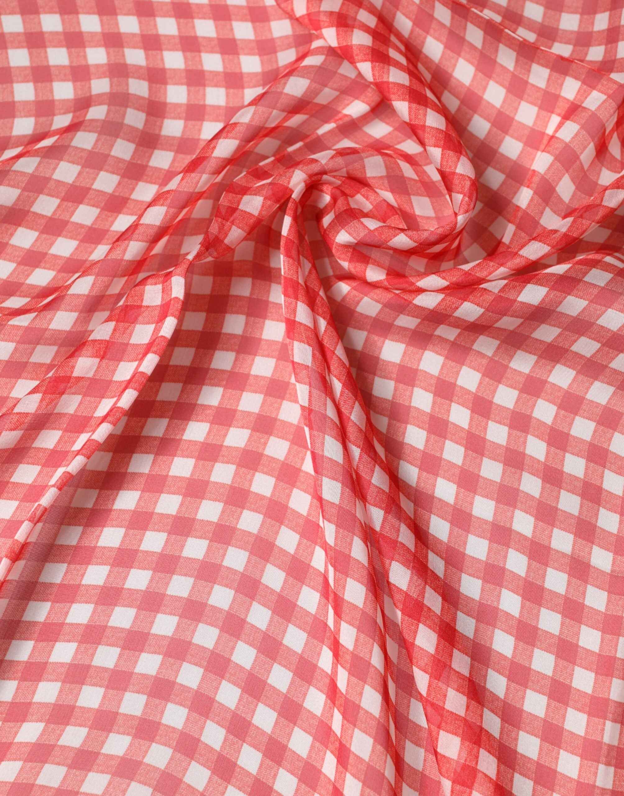 Dolce & Gabbana Red Checkered Silk Neck Wrap Shawl Scarf