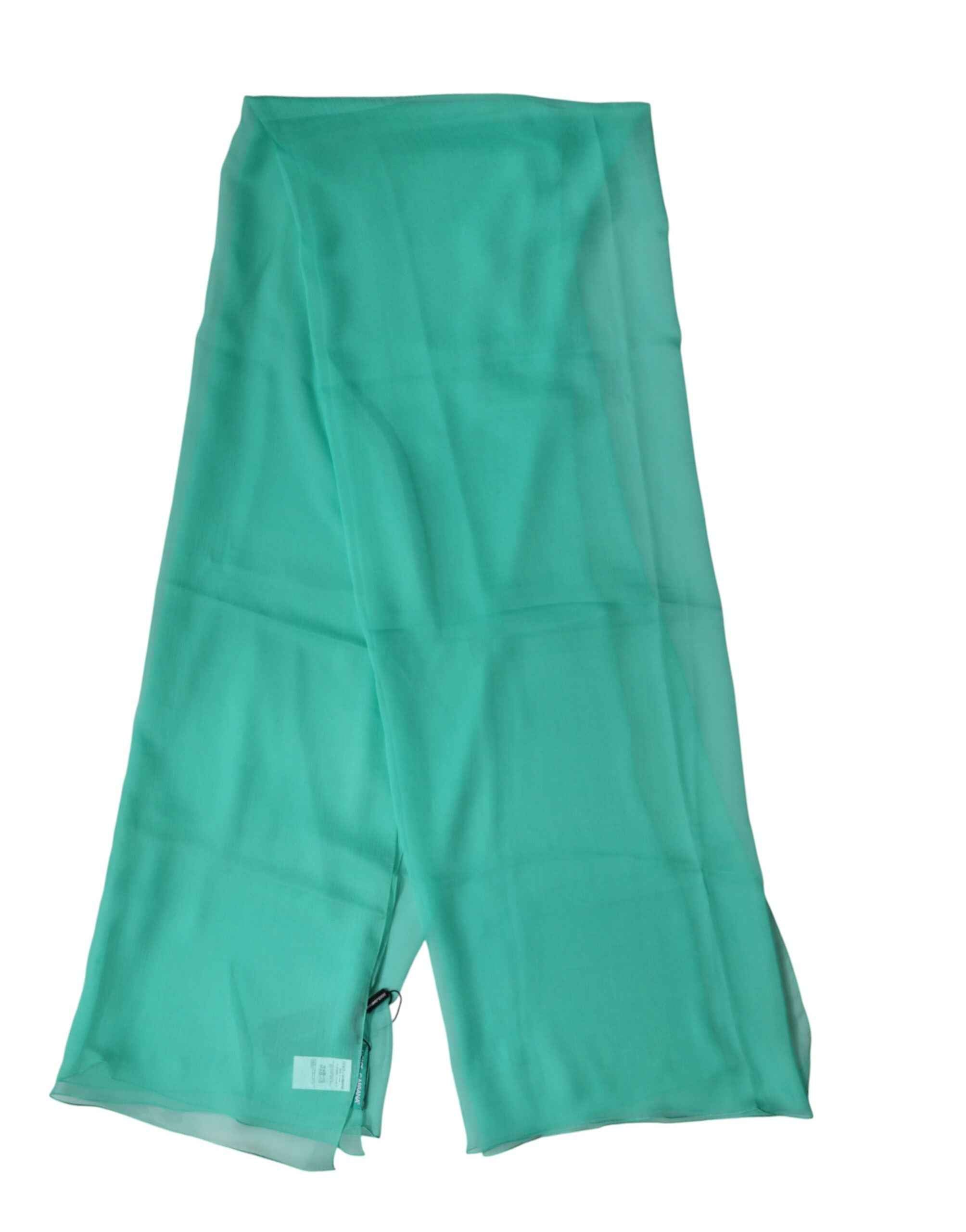 Dolce & Gabbana Teal Stole Silk Neck Wrap Shawl Men Scarf