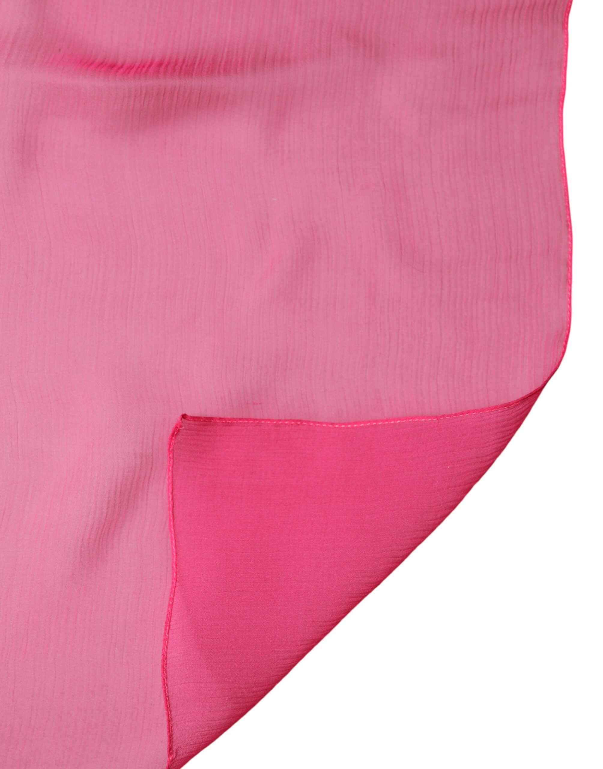 Dolce & Gabbana Pink Silk Stole Neck Wrap Shawl Men 174cm x 128.5cm Scarf