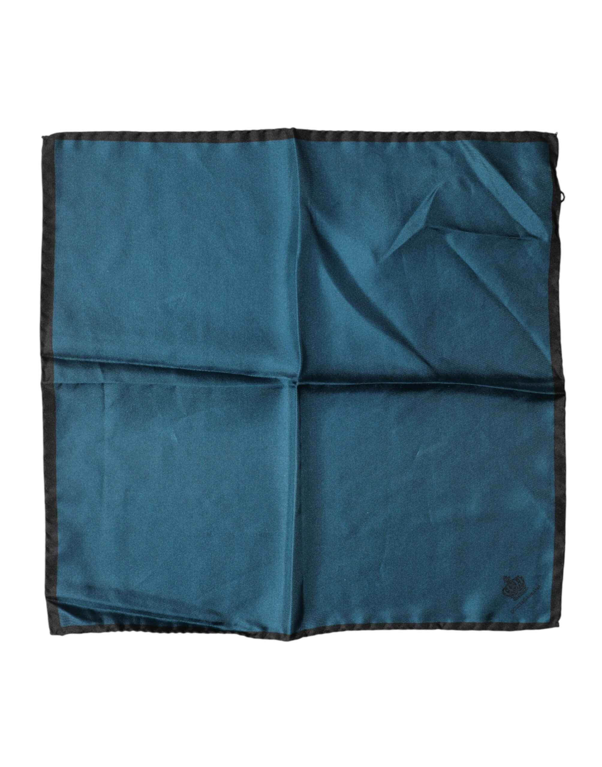 Dolce & Gabbana Blue Silk Square Pocket Handkerchief Scarf