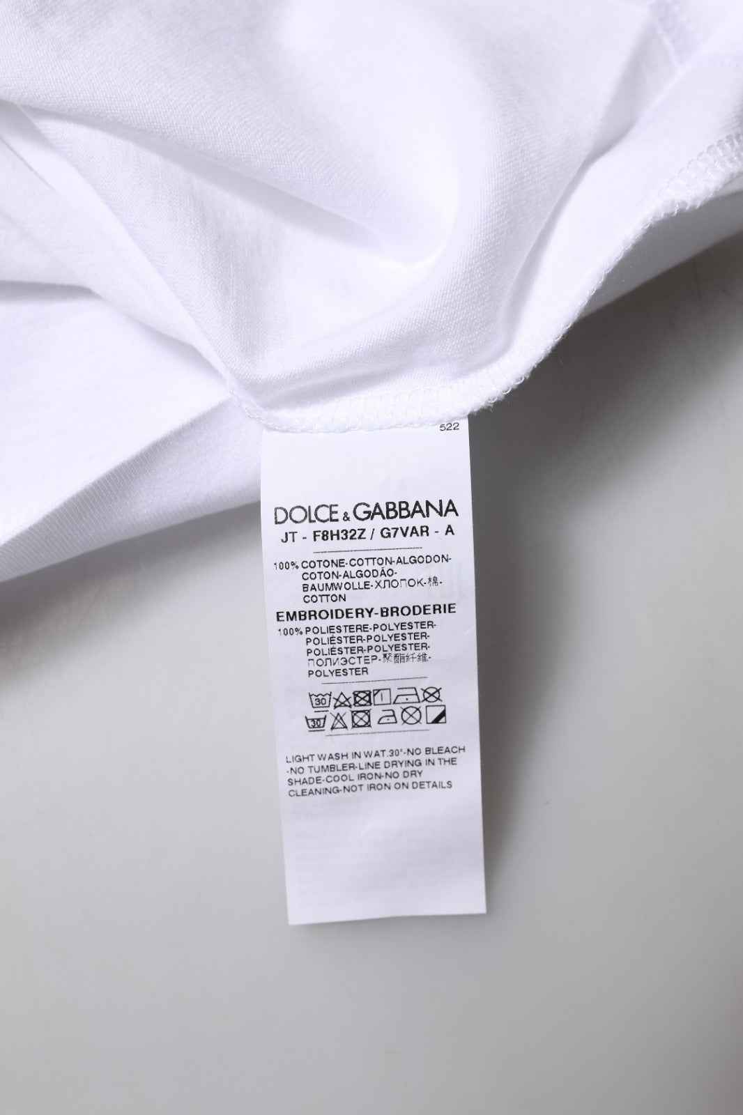 Dolce & Gabbana White Eleganza Cotton Crew Neck Tee T-shirt