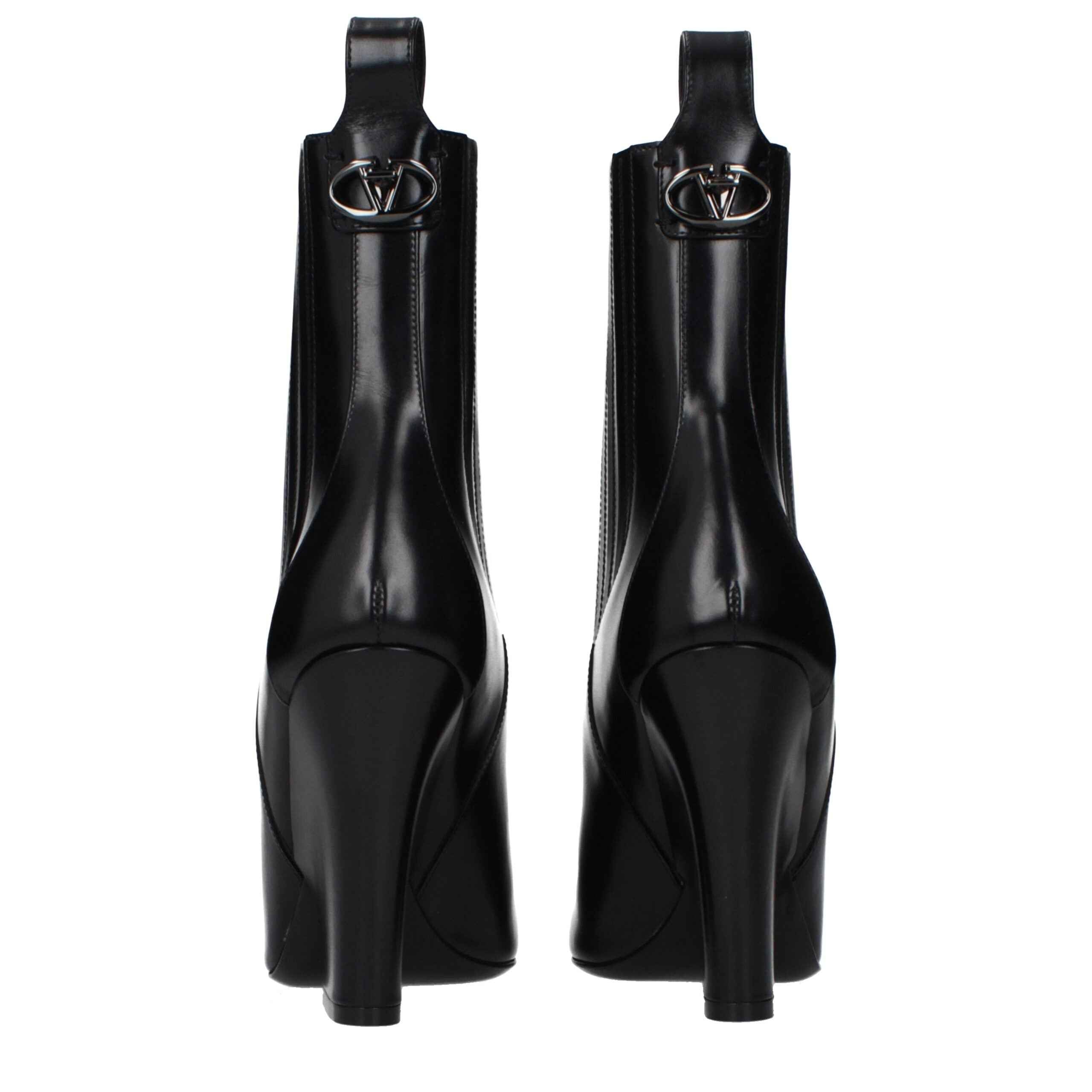 Valentino Garavani Black Leather Ankle Boots