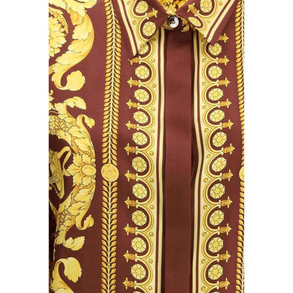Versace Bordeaux Silk Shirt