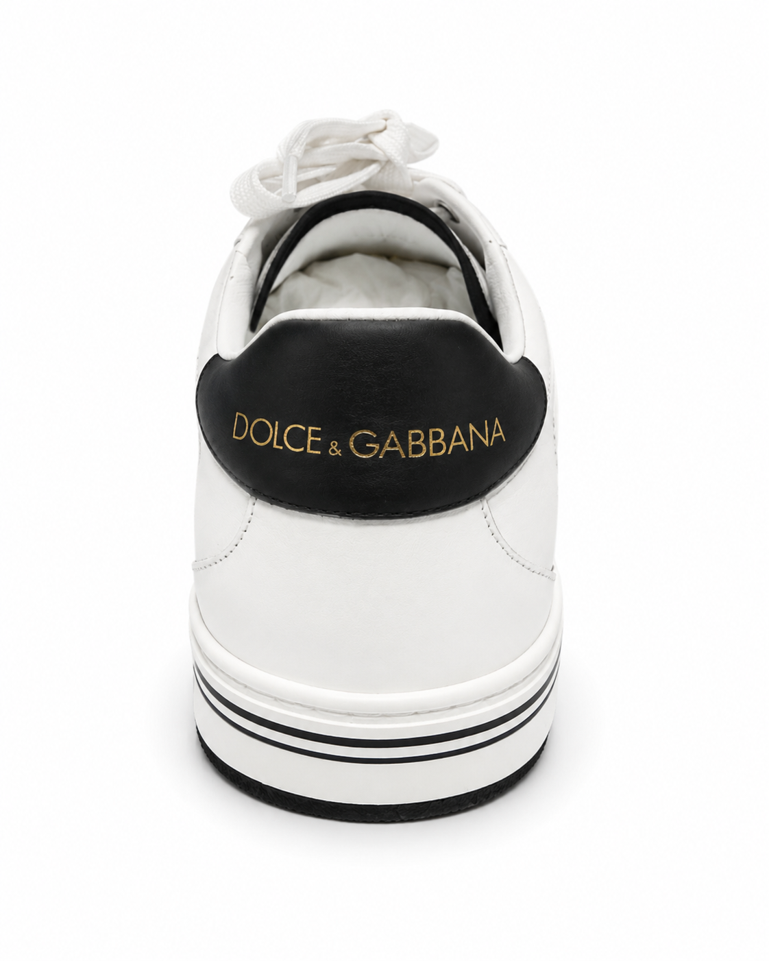 Dolce & Gabbana Portofino Leather Sneakers – White & Black