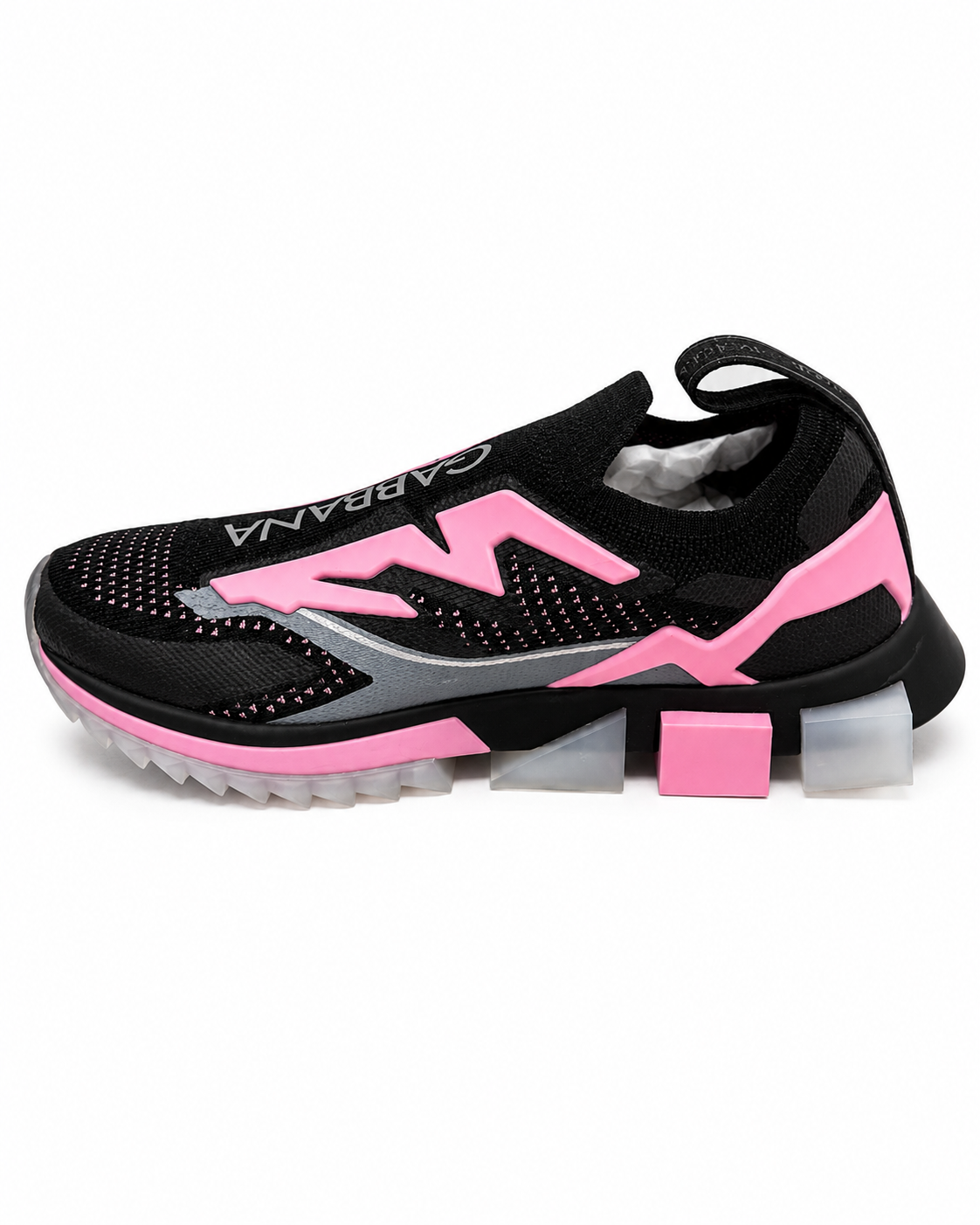 Dolce & Gabbana NS1 Knit Slip-On Sneakers – Black & Pink
