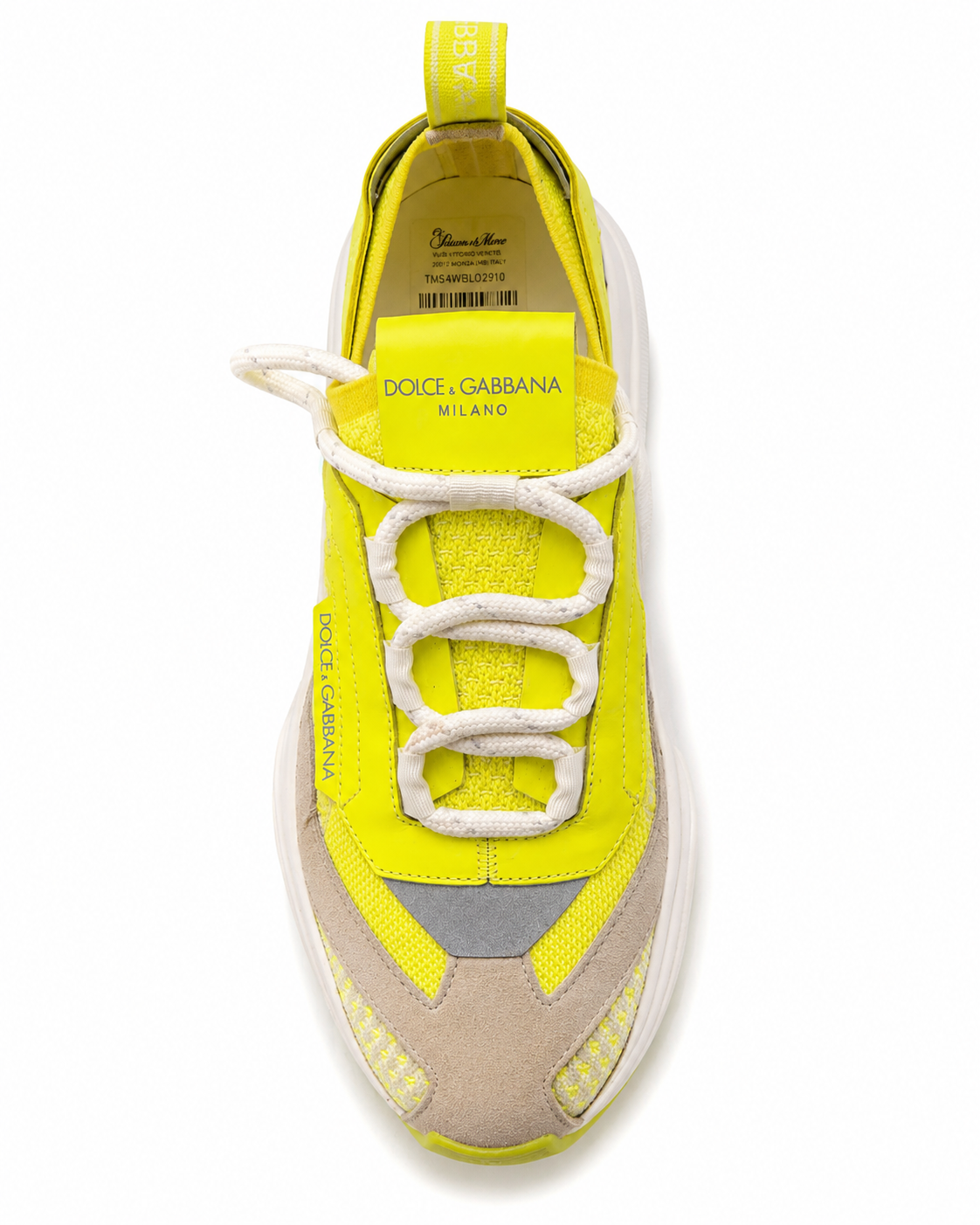 Dolce & Gabbana Daymaster Yellow Bassa Leather Chunky Sneakers