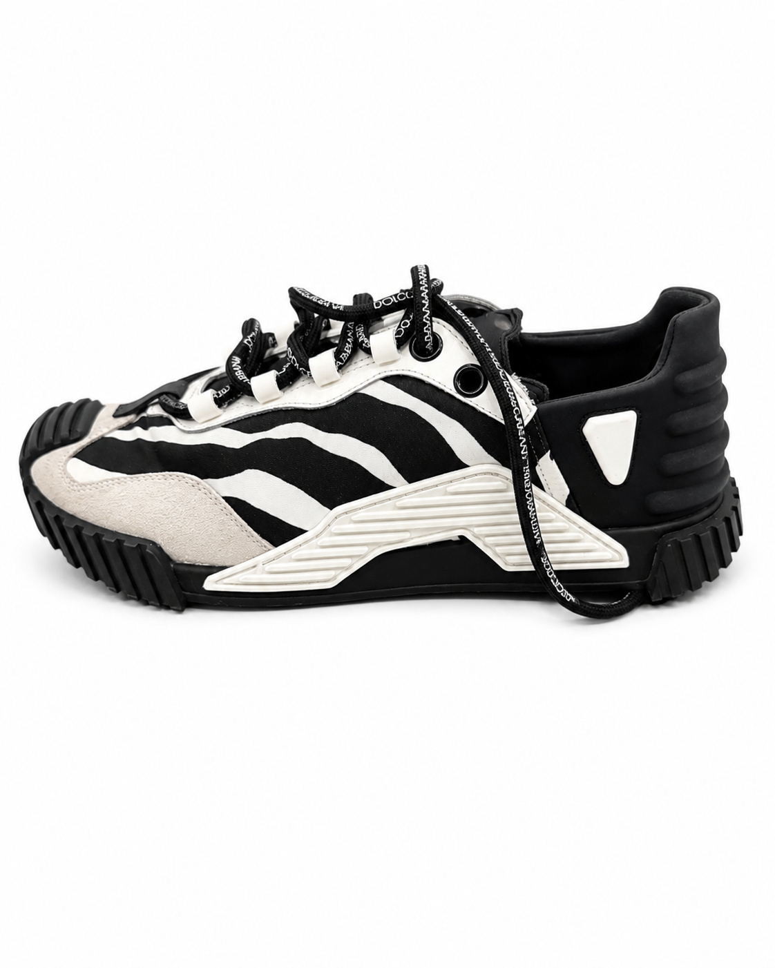 Dolce & Gabbana NS1 Zebra-Print Mixed Material Low-Top Sneakers