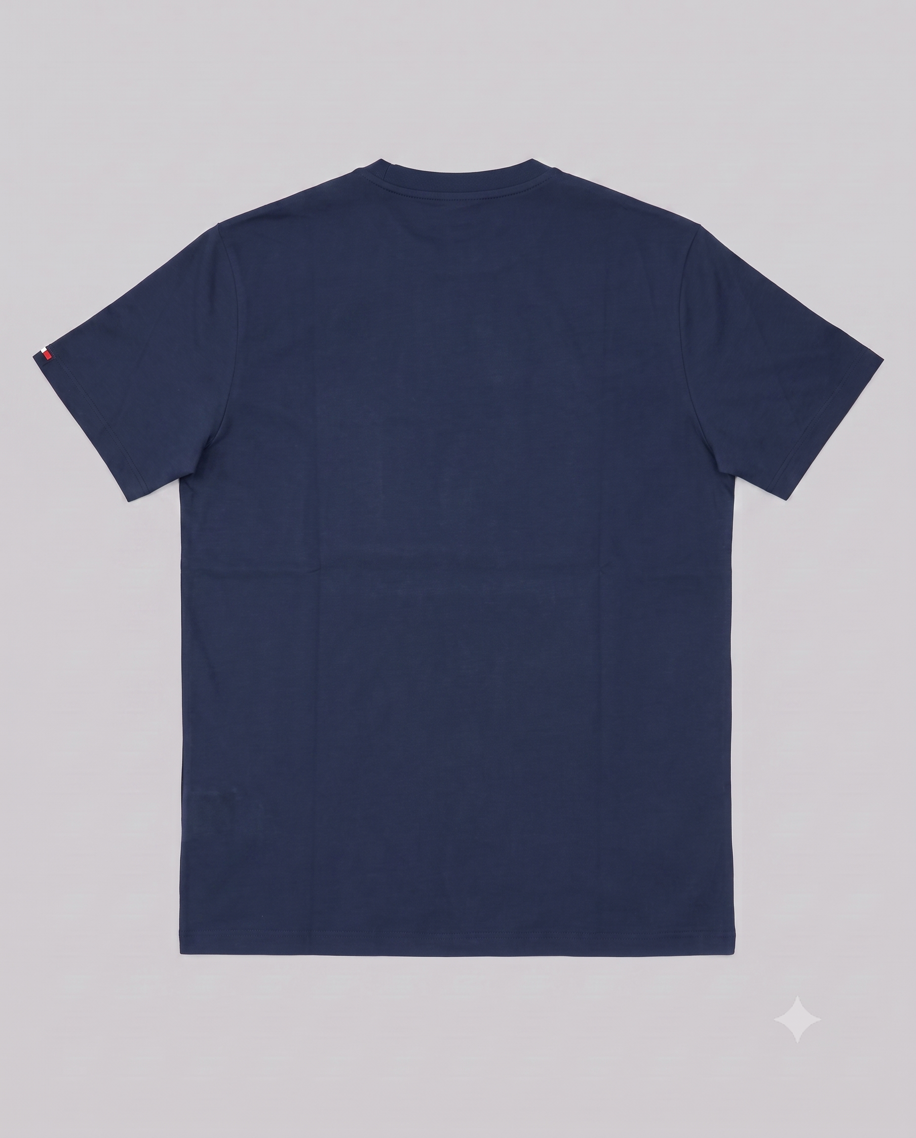 Stefano Ricci Silk Cotton T-Shirt with Eagle Embroidery | Navy