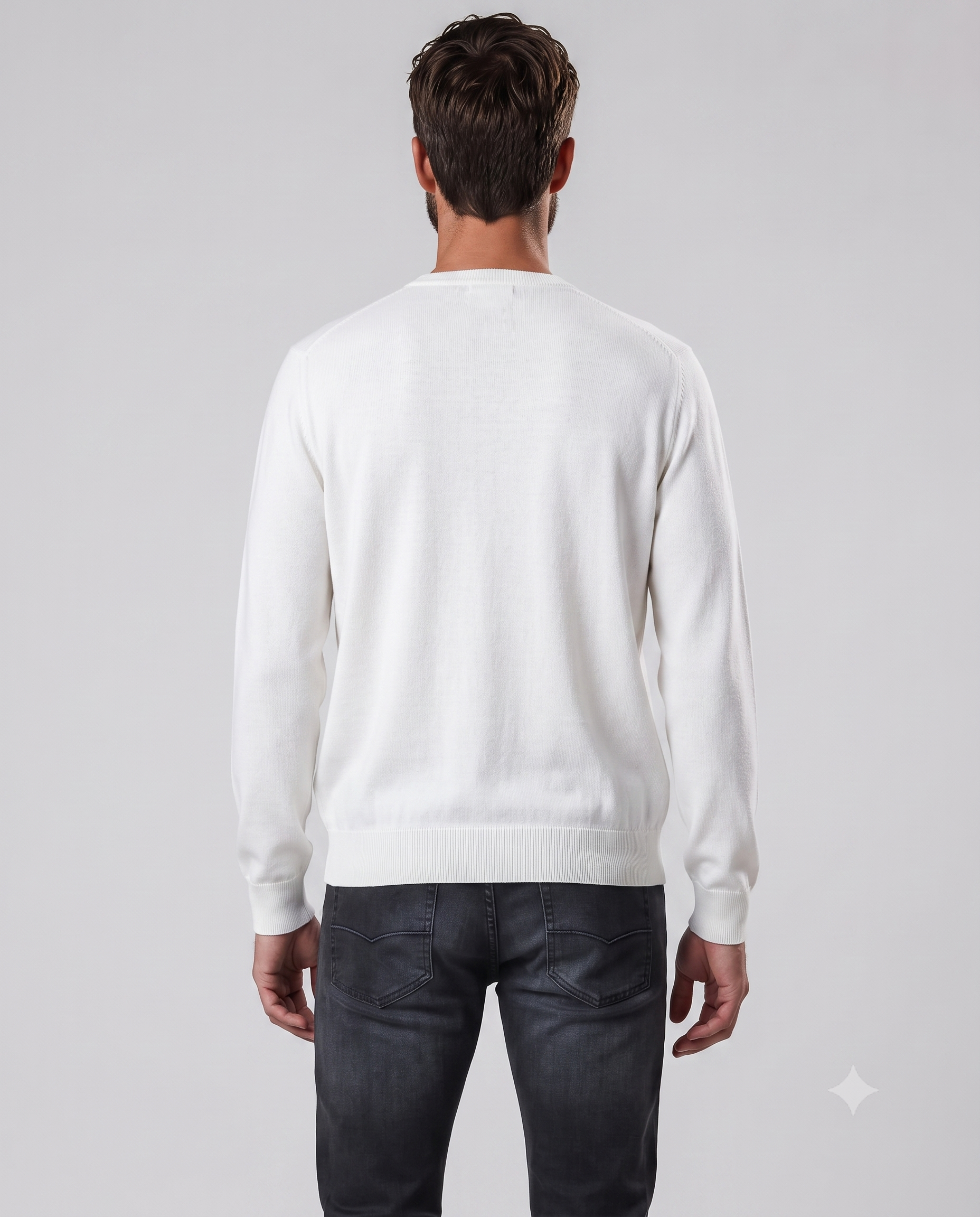 Stefano Ricci V-Neck Silk Wool Sweater | White