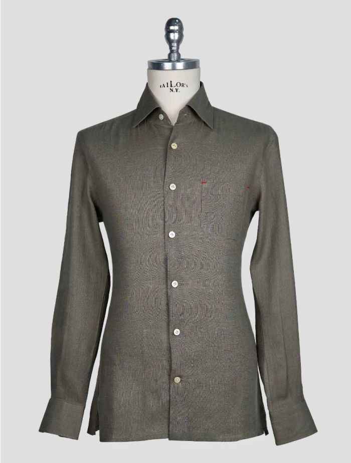 Kiton Textured Cotton Shirt with Pocket