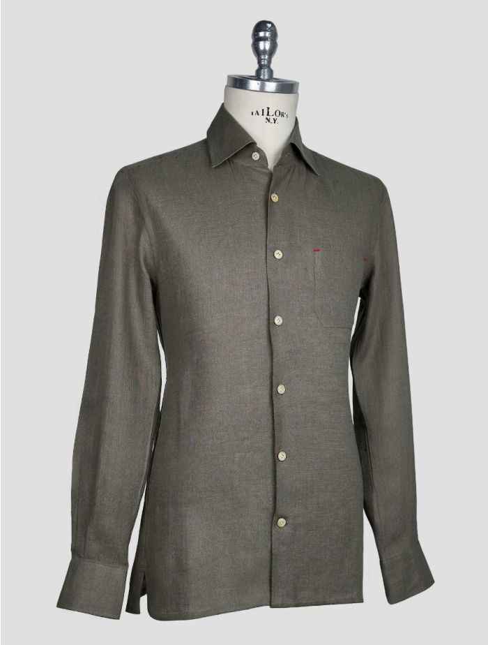 Kiton Textured Cotton Shirt with Pocket