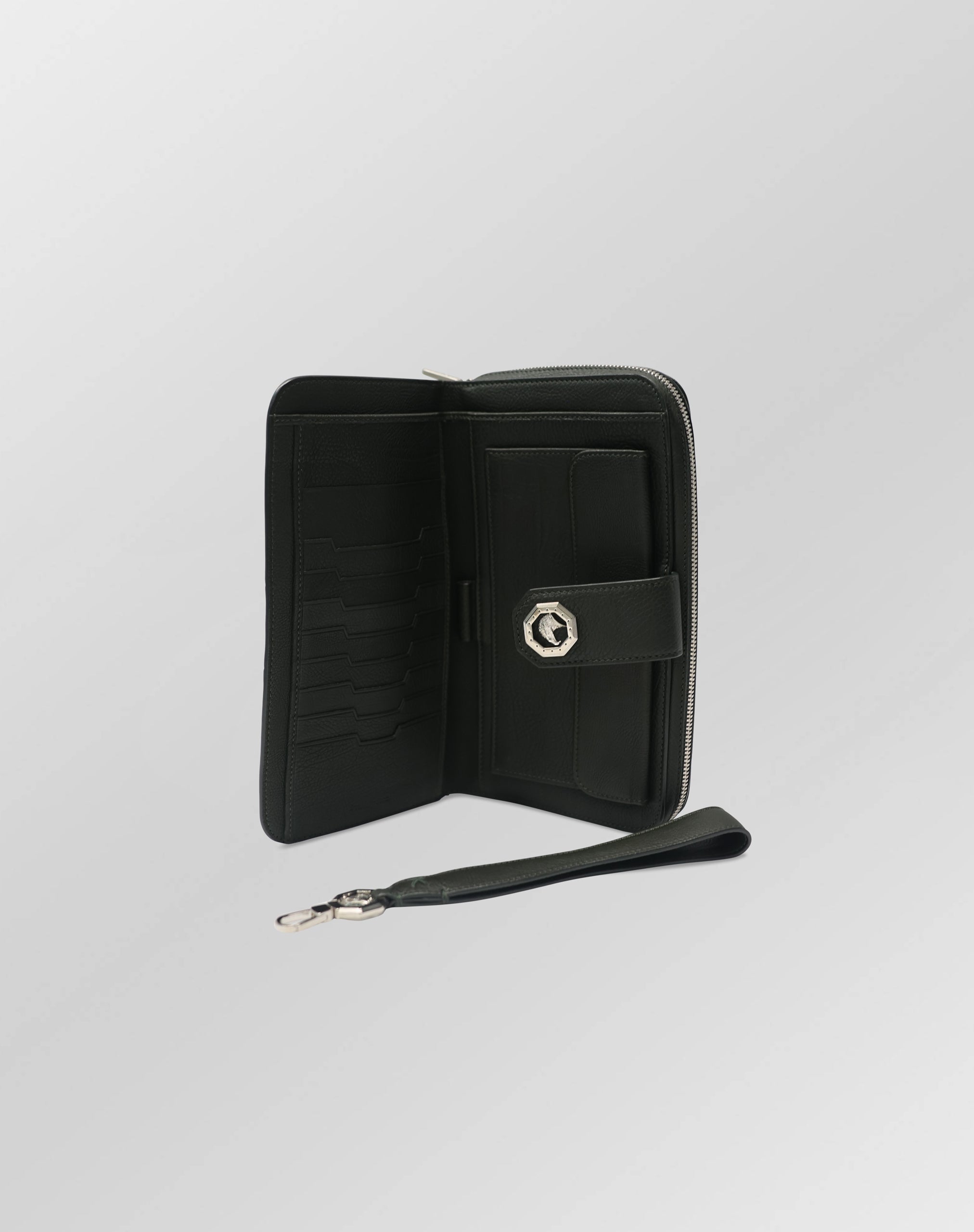 Stefano Ricci Black Textured Leather Continental Wallet Clutch for Men