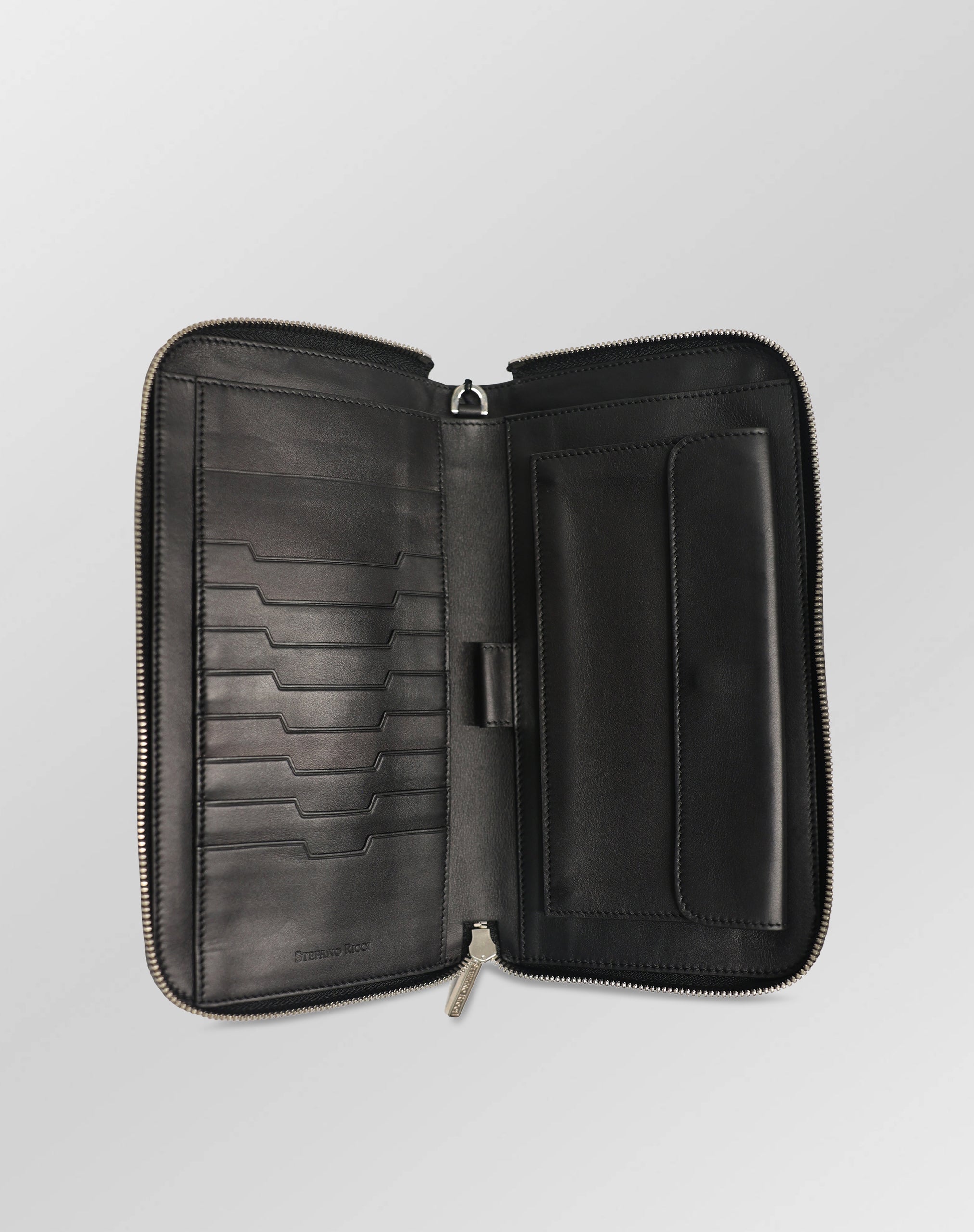 Stefano Ricci Woven & Crocodile Leather Travel Pouch with Detachable Wrist Strap