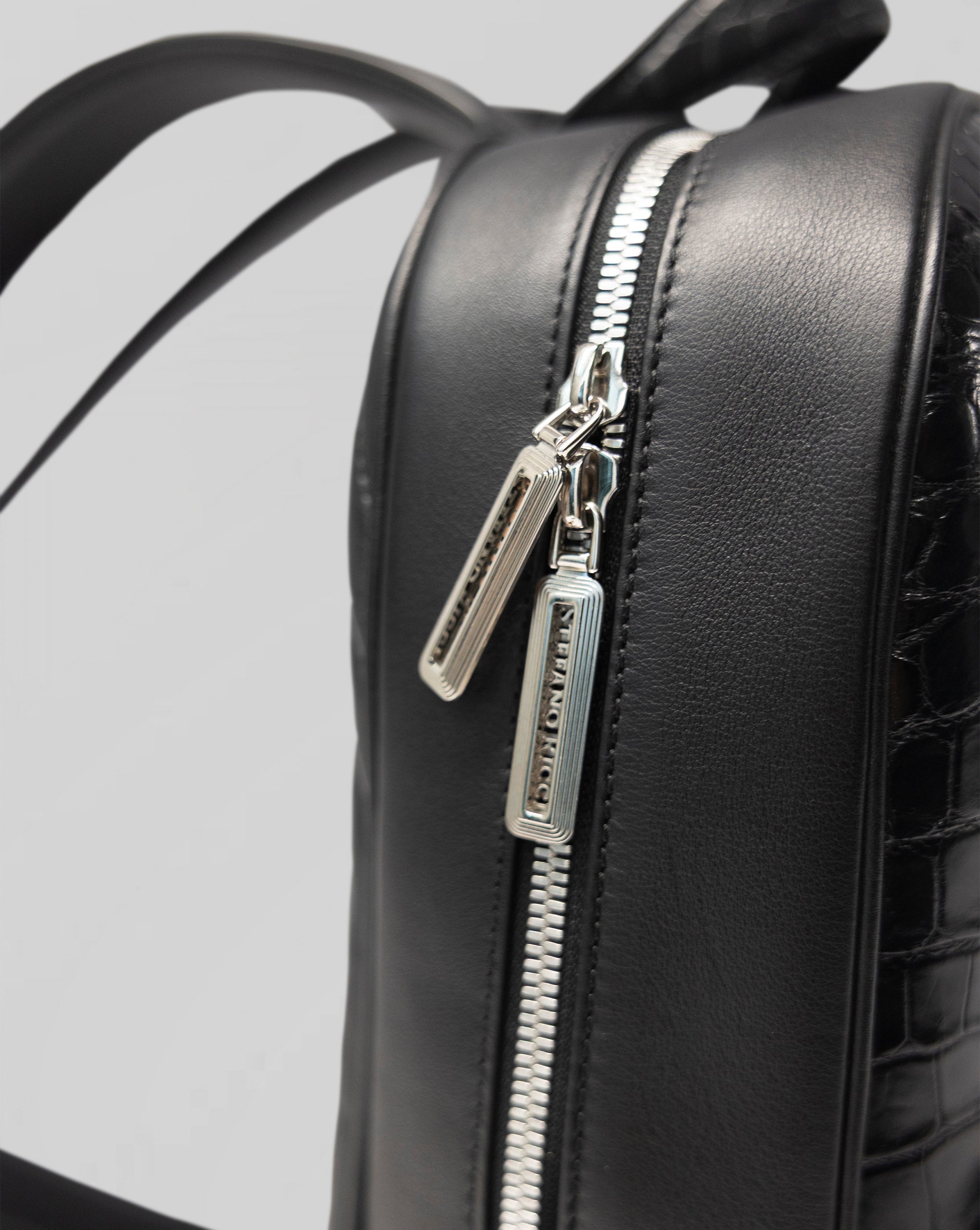 Stefano Ricci Crocodile Leather Luxury Backpack with Embossed Logo