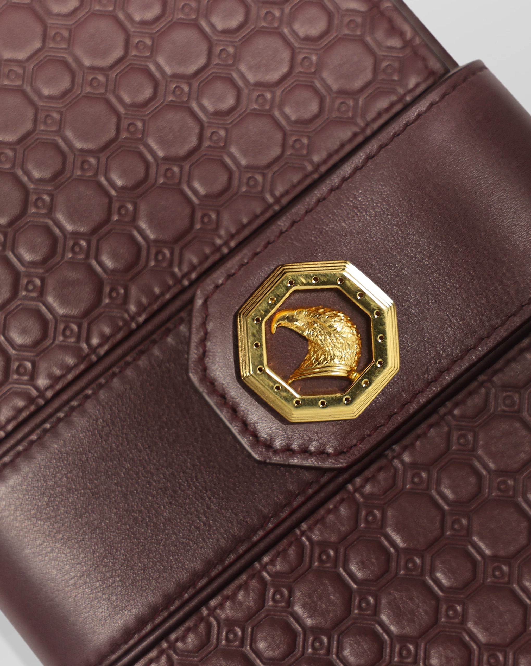 Stefano Ricci Burgundy Embossed Calfskin Zip Wallet
