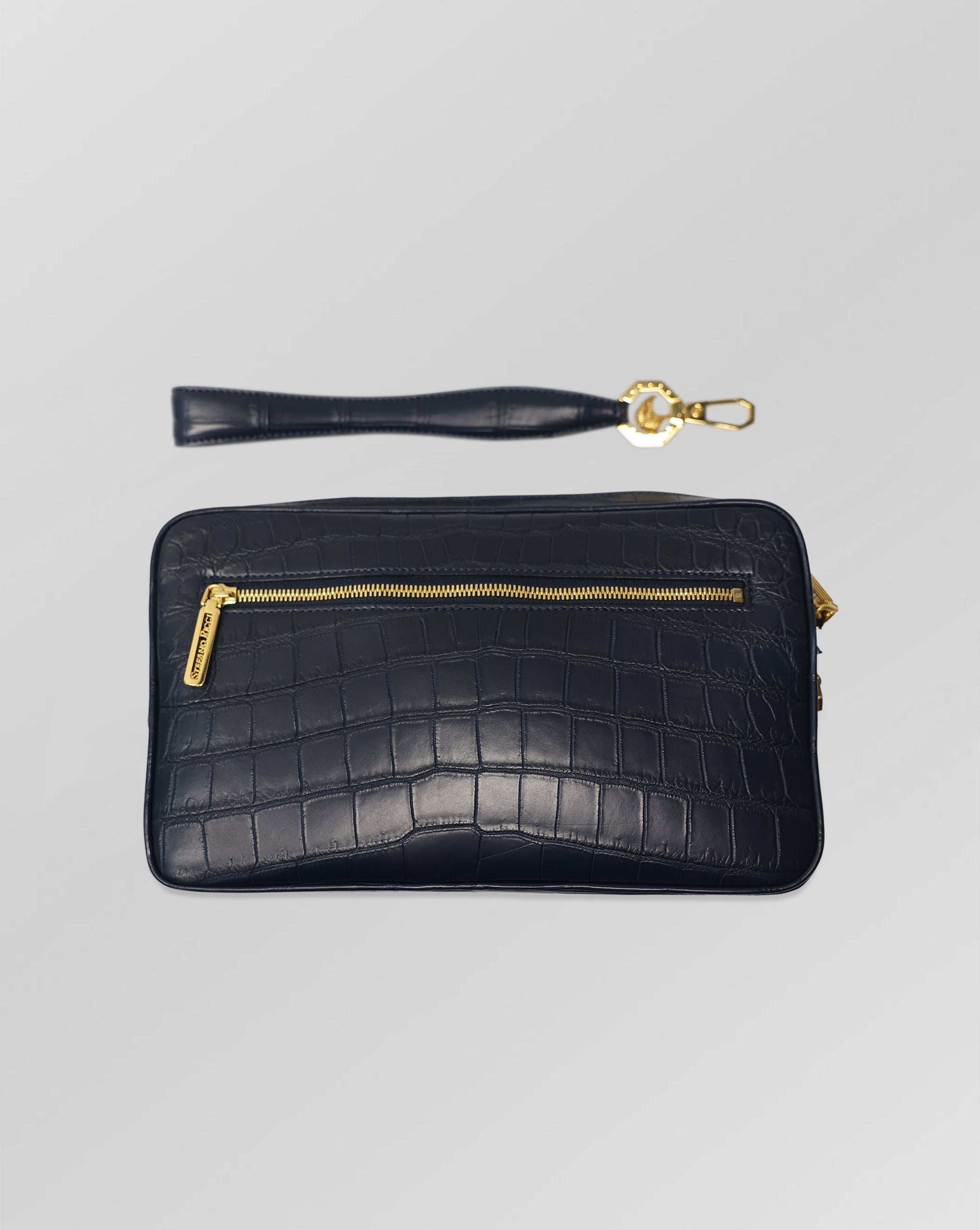 Stefano Ricci Crocodile Leather Zip Travel Clutch Organizer