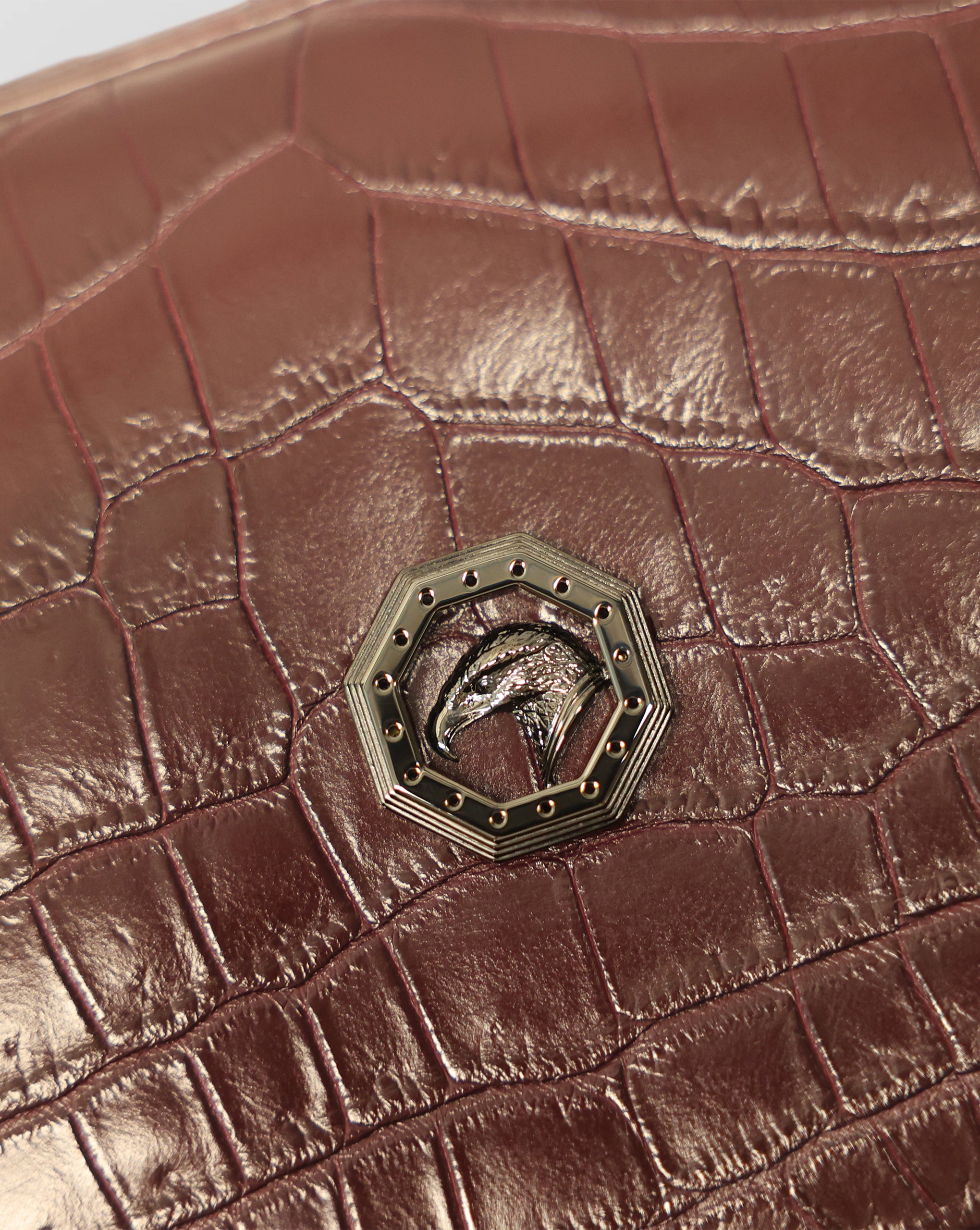 Stefano Ricci Crocodile Leather Zip Travel Clutch Organizer