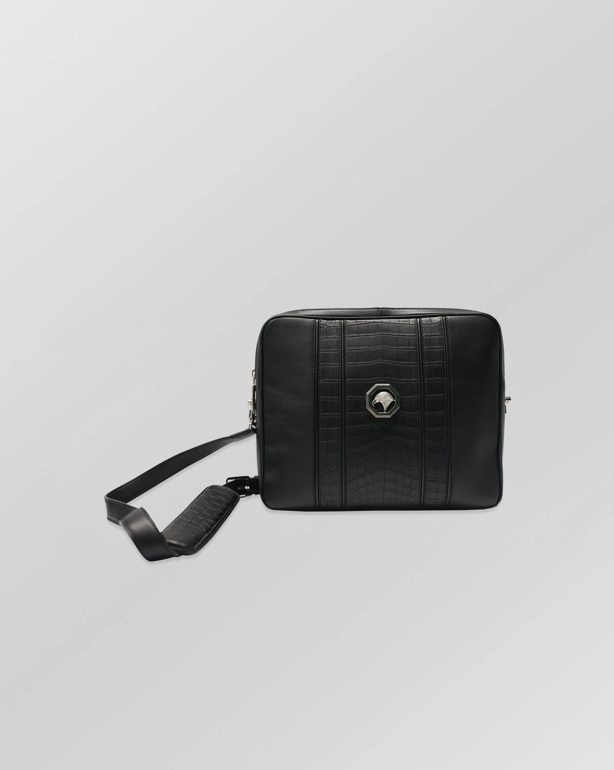 Stefano Ricci Crocodile & Calf Leather Messenger Crossbody Bag