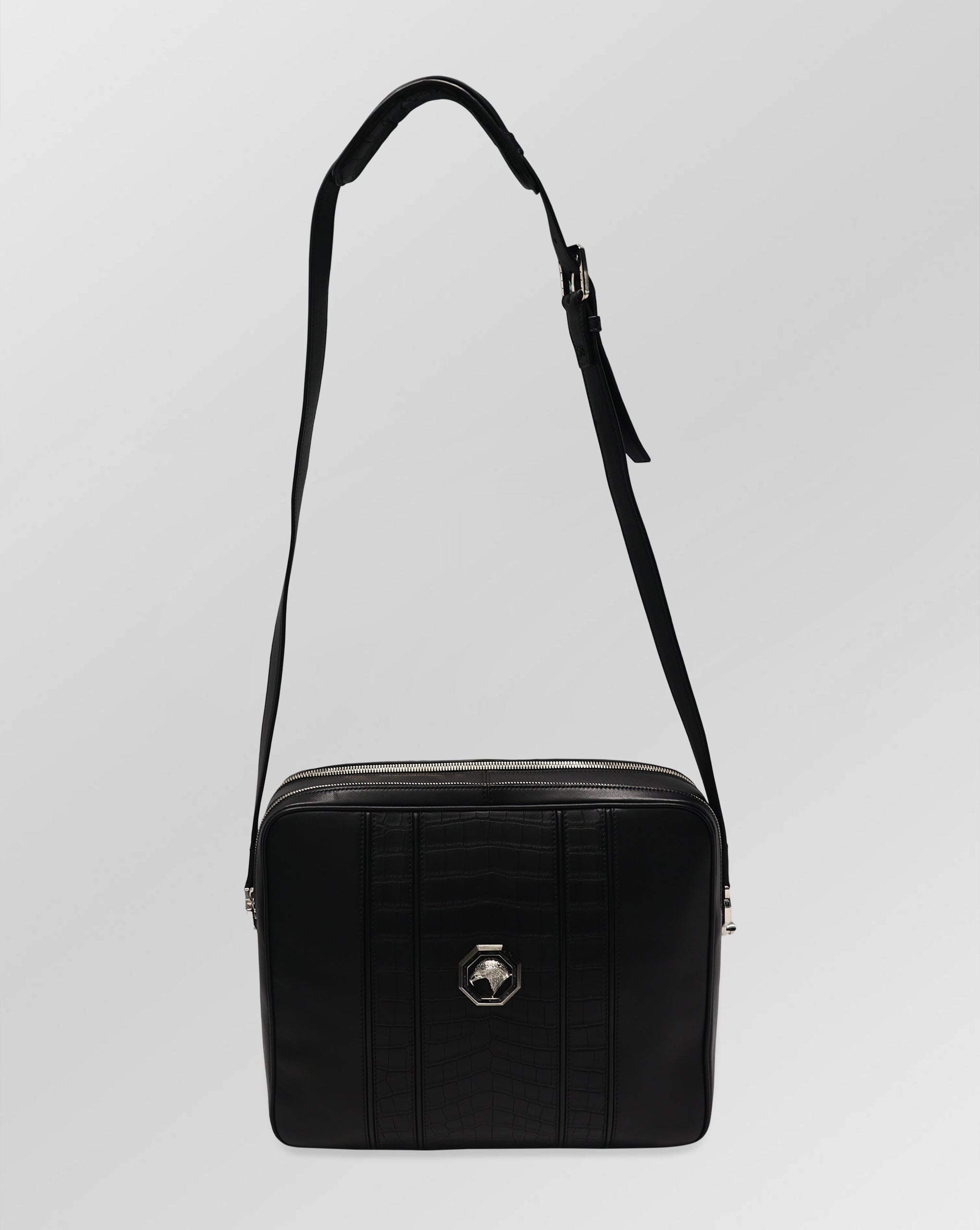 Stefano Ricci Crocodile & Calf Leather Messenger Crossbody Bag