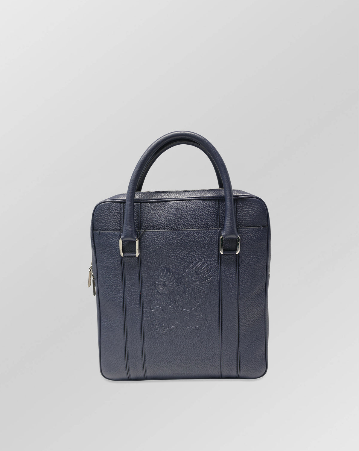 Stefano Ricci Grained Calf Leather Shopper Tote Bag | Navy