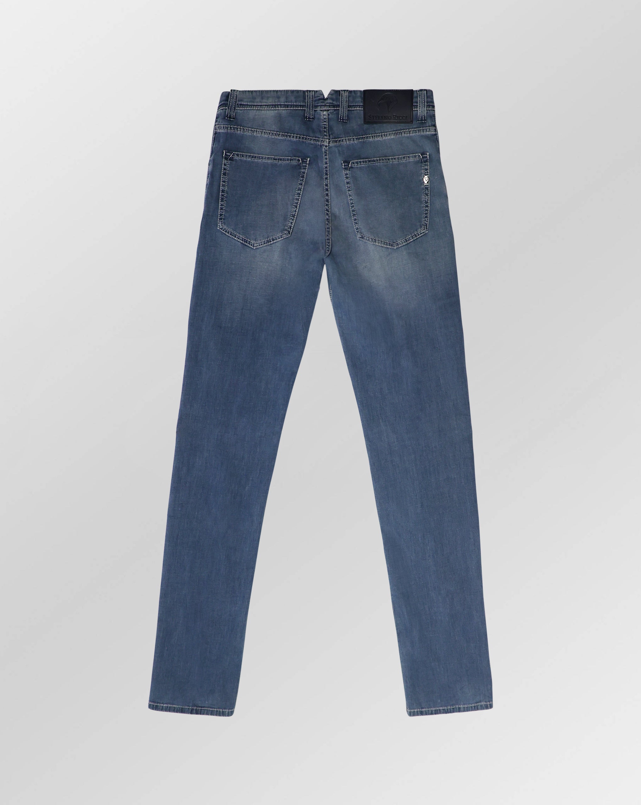 Stefano Ricci Comfort Fit Light Wash Stretch Denim Jeans – Italian Luxury