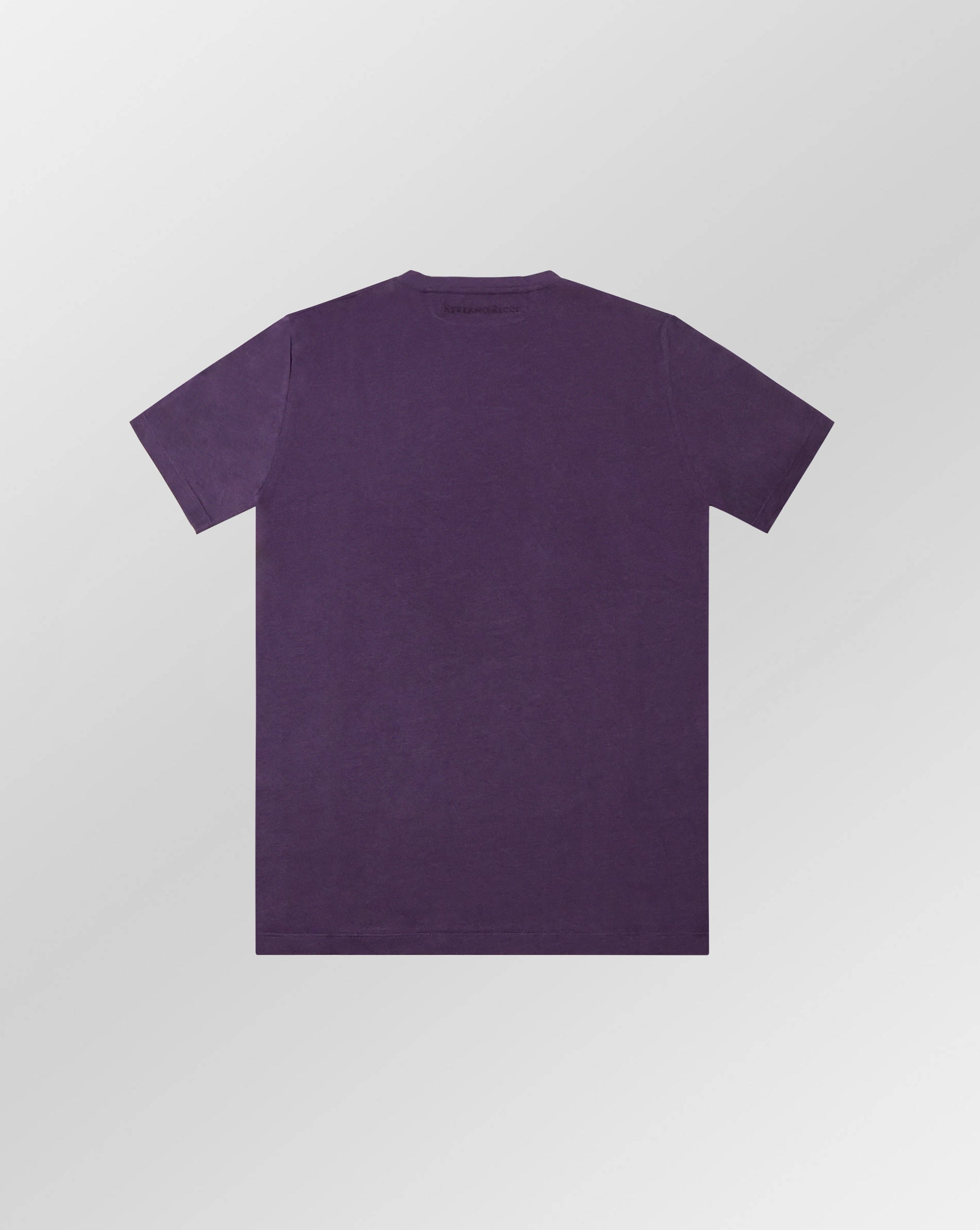 Stefano Ricci Silk Cotton T-Shirt with Eagle Embroidery