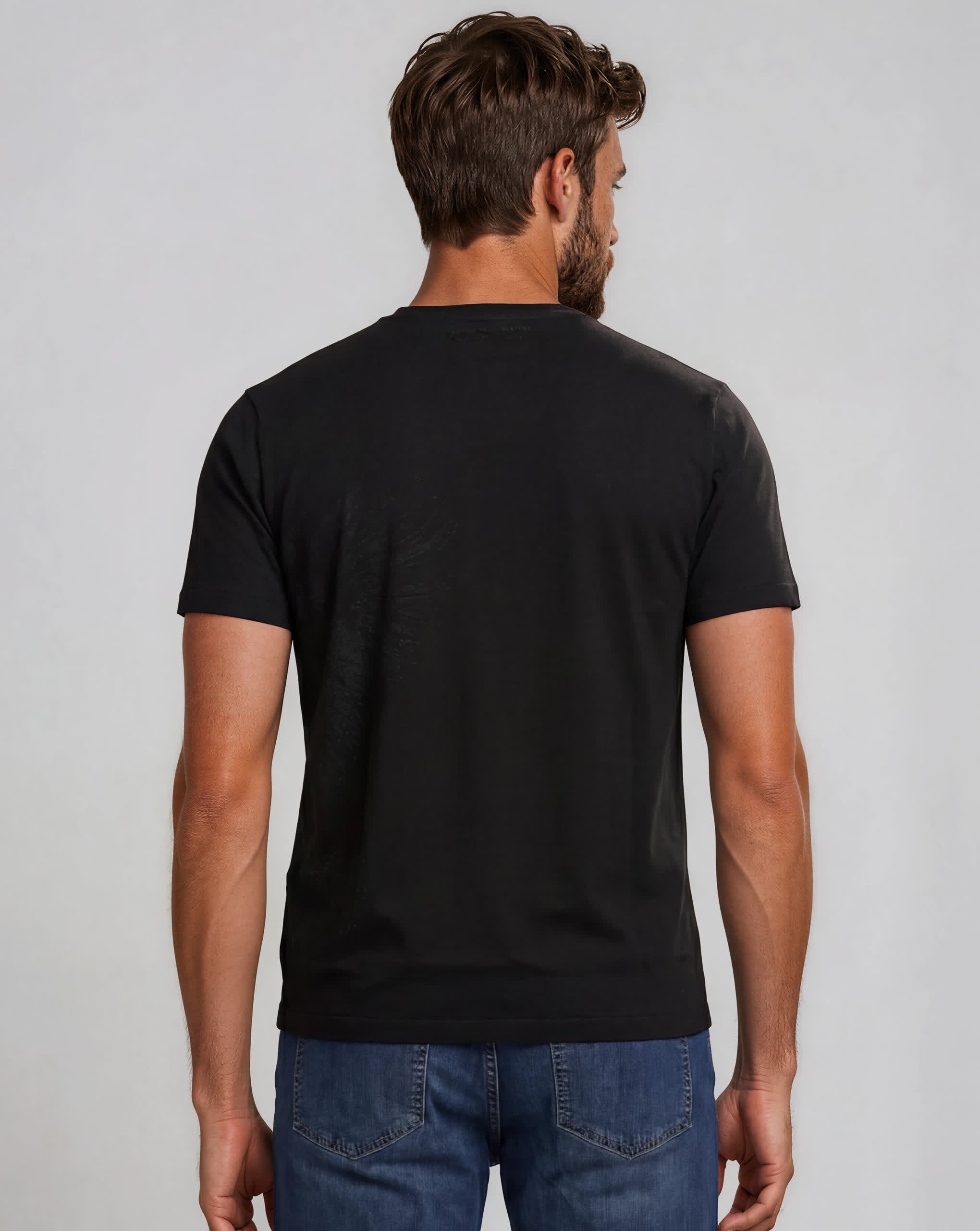 Stefano Ricci Silk Cotton T-Shirt Eagle Embroidery