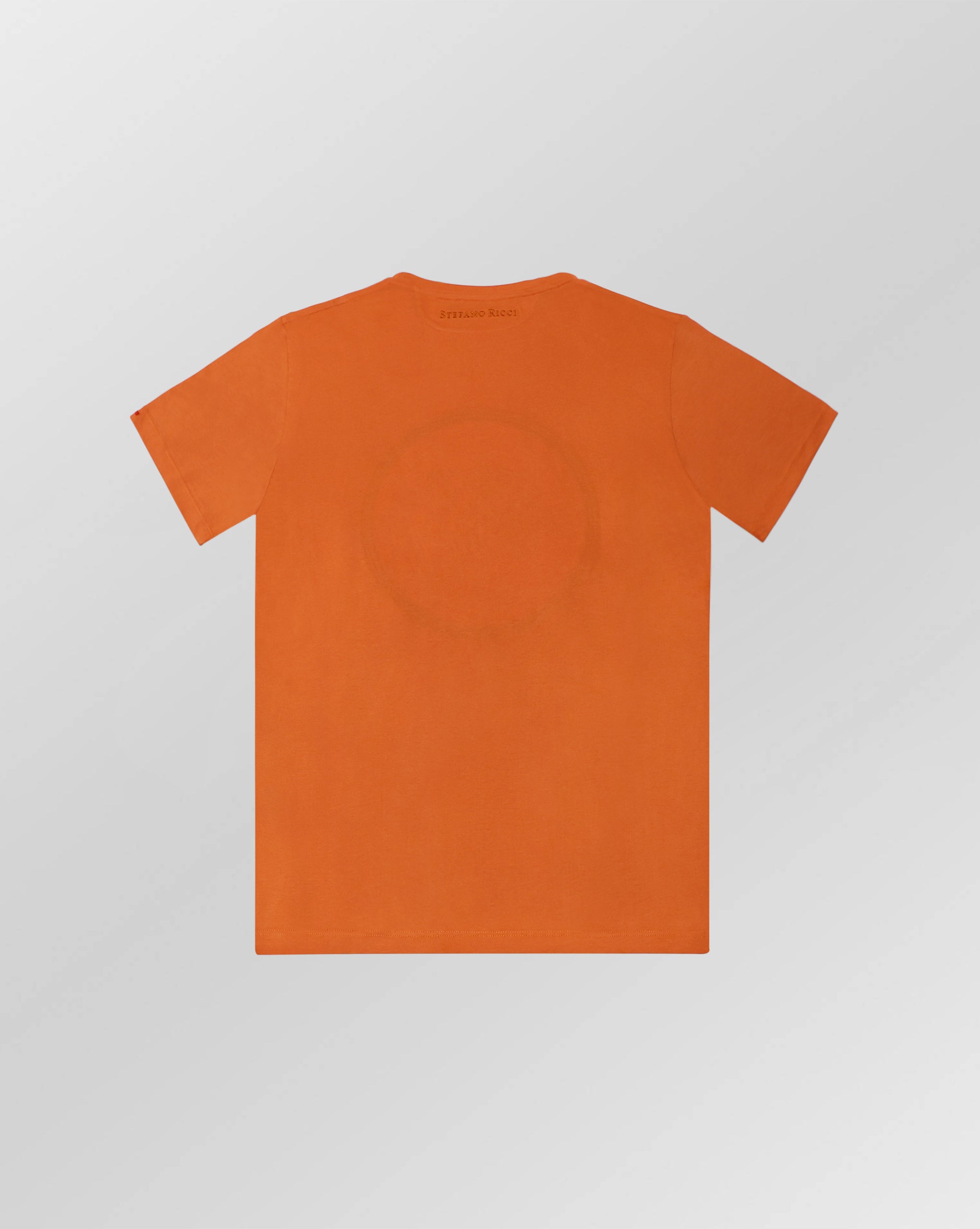 Stefano Ricci Silk Cotton T-Shirt Tiger Embroidery White Orange