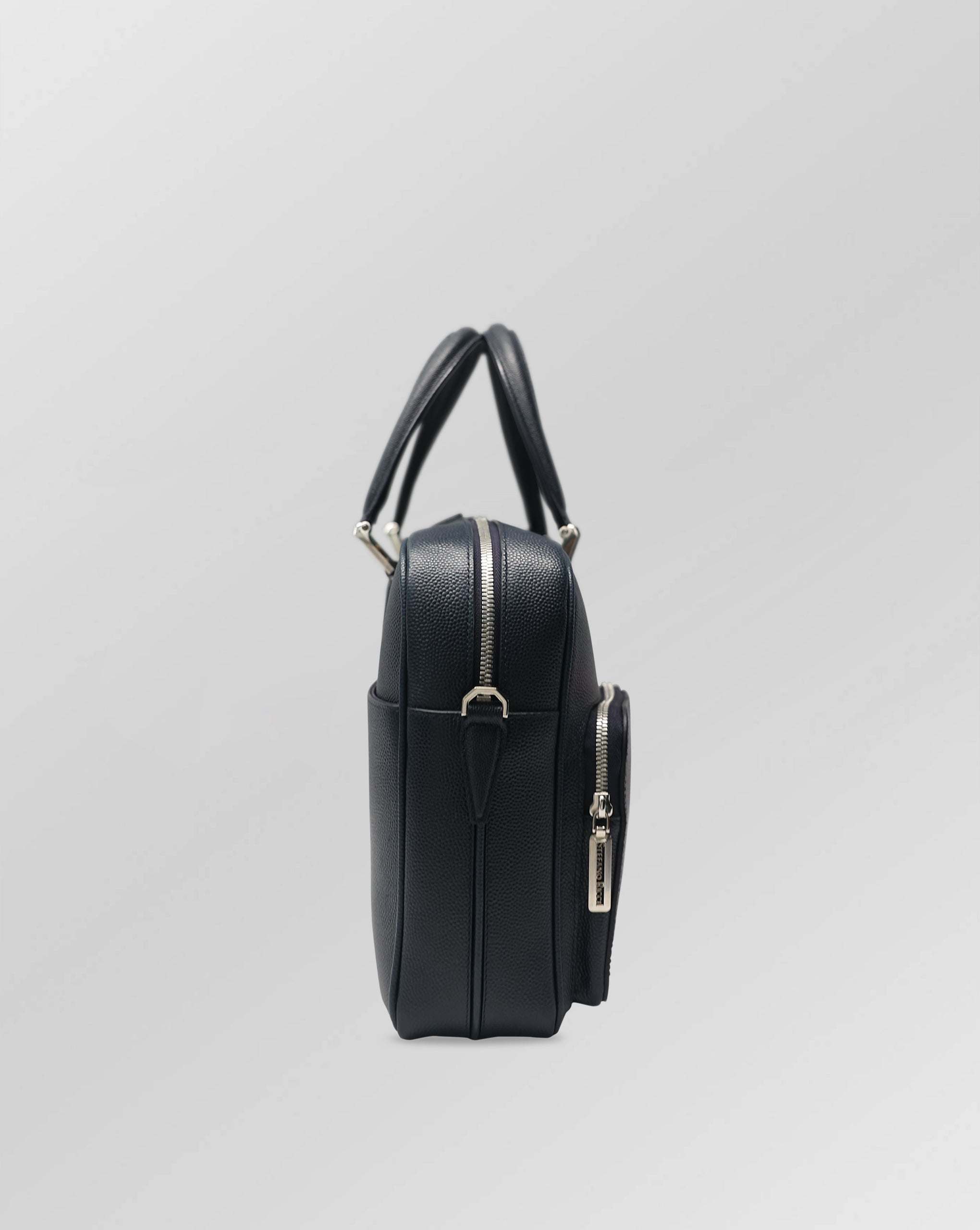 Stefano Ricci Grained Calf Leather Top Handle Briefcase with Front Zip Pockets