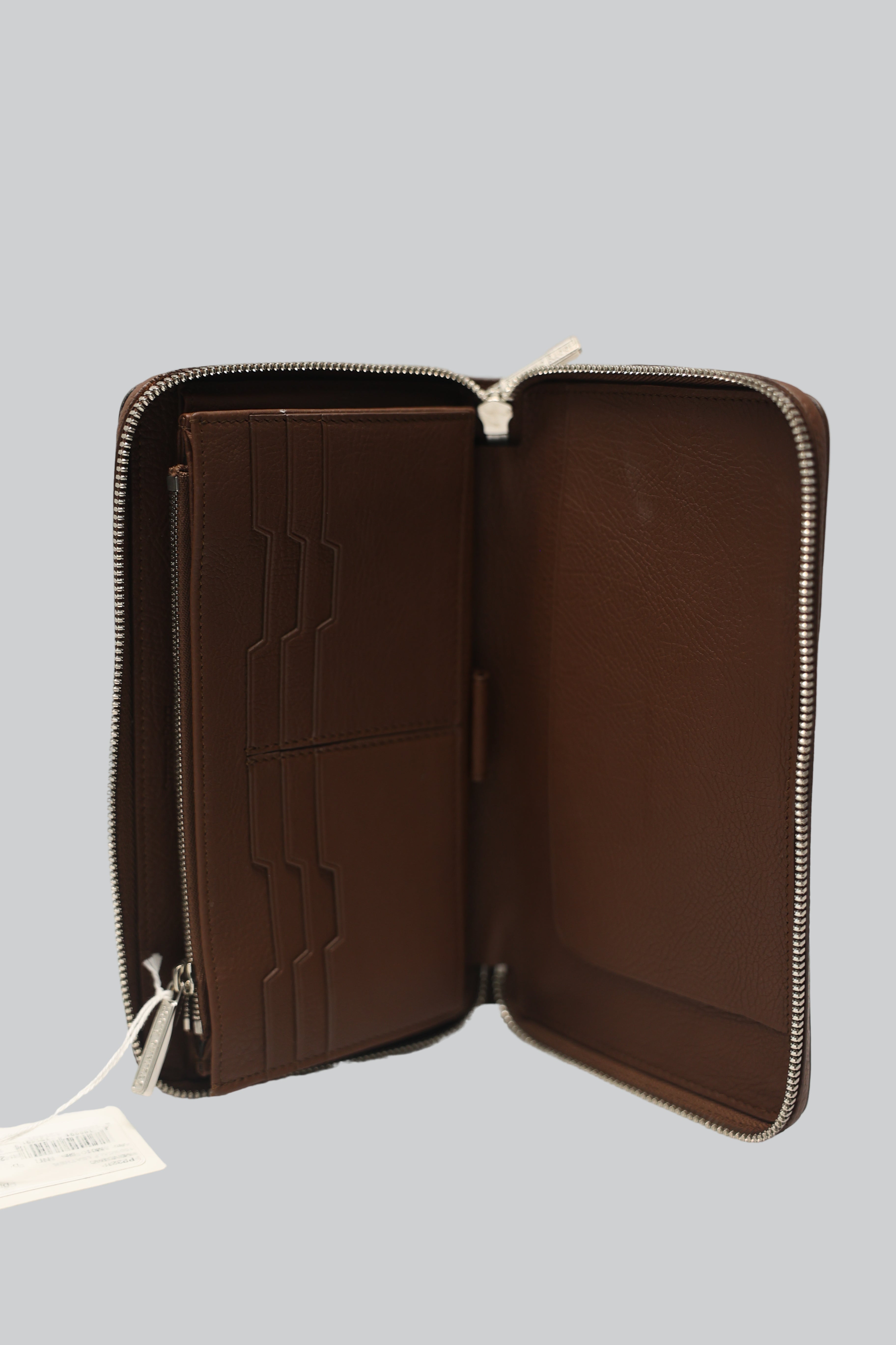 Stefano Ricci Grained Calfskin Zip-Around Wallet Clutch with Eagle Logo
