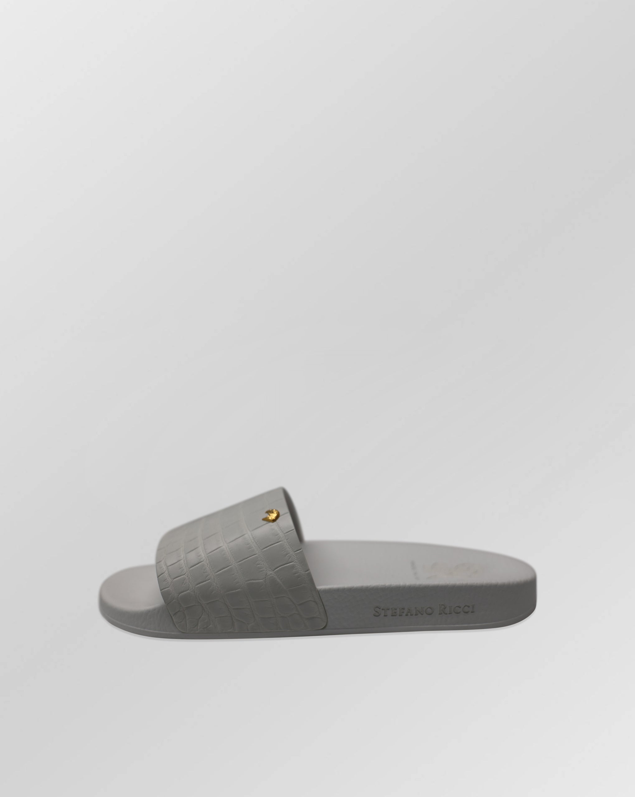 Stefano Ricci Crocodile-Embossed Leather Slides Sandals