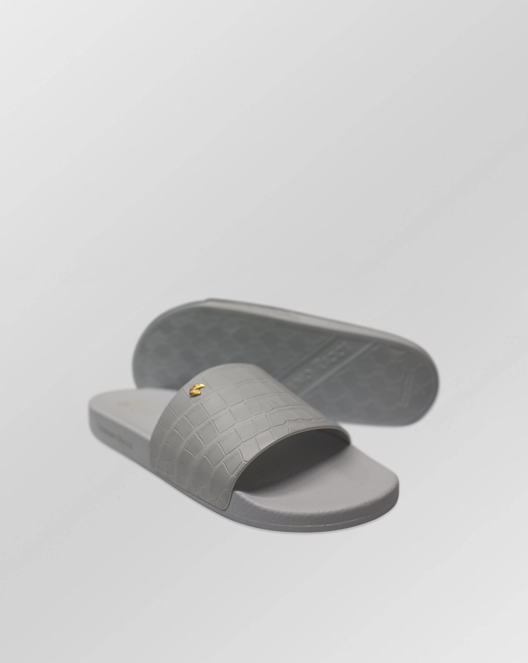 Stefano Ricci Crocodile-Embossed Leather Slides Sandals
