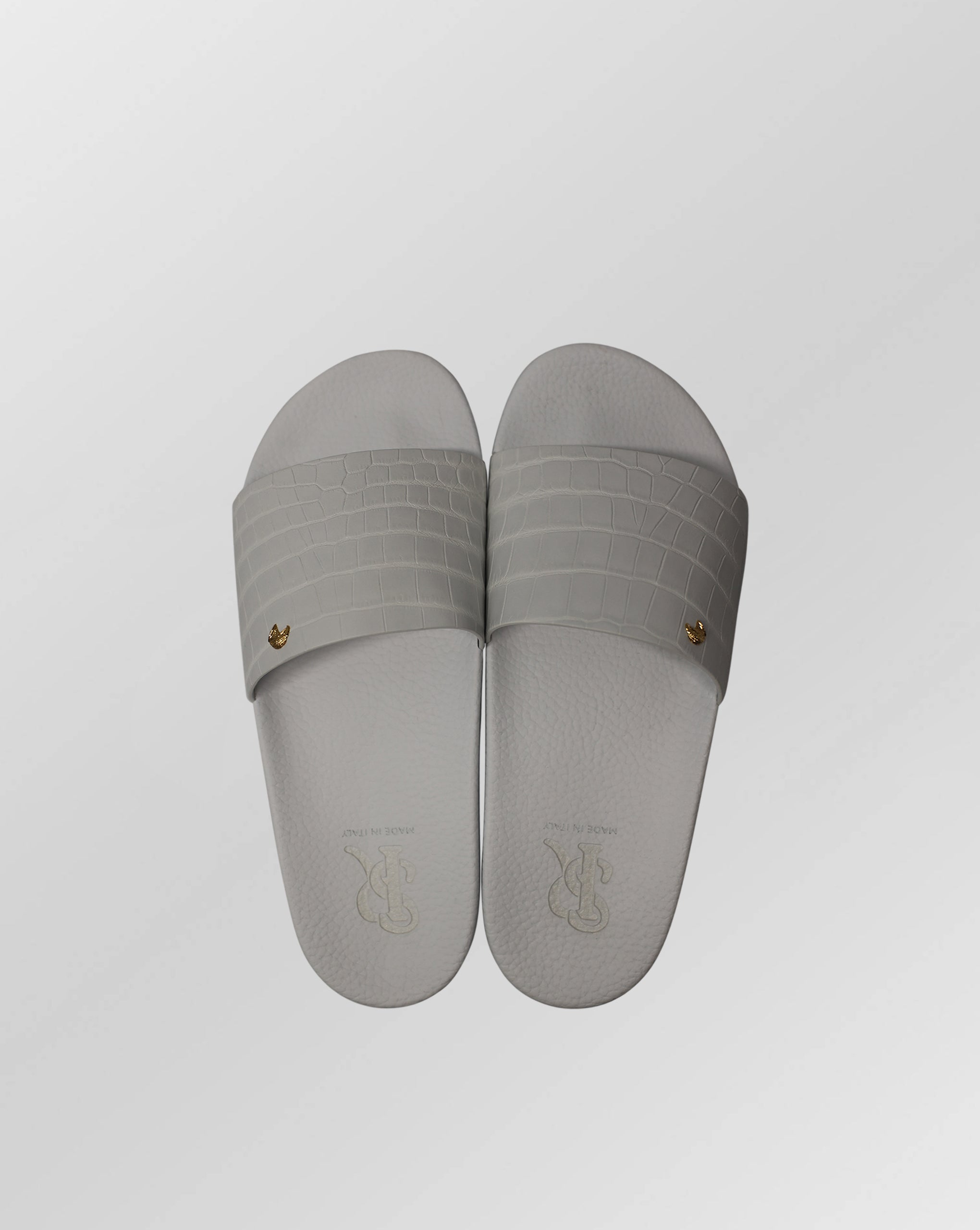 Stefano Ricci Crocodile-Embossed Leather Slides Sandals
