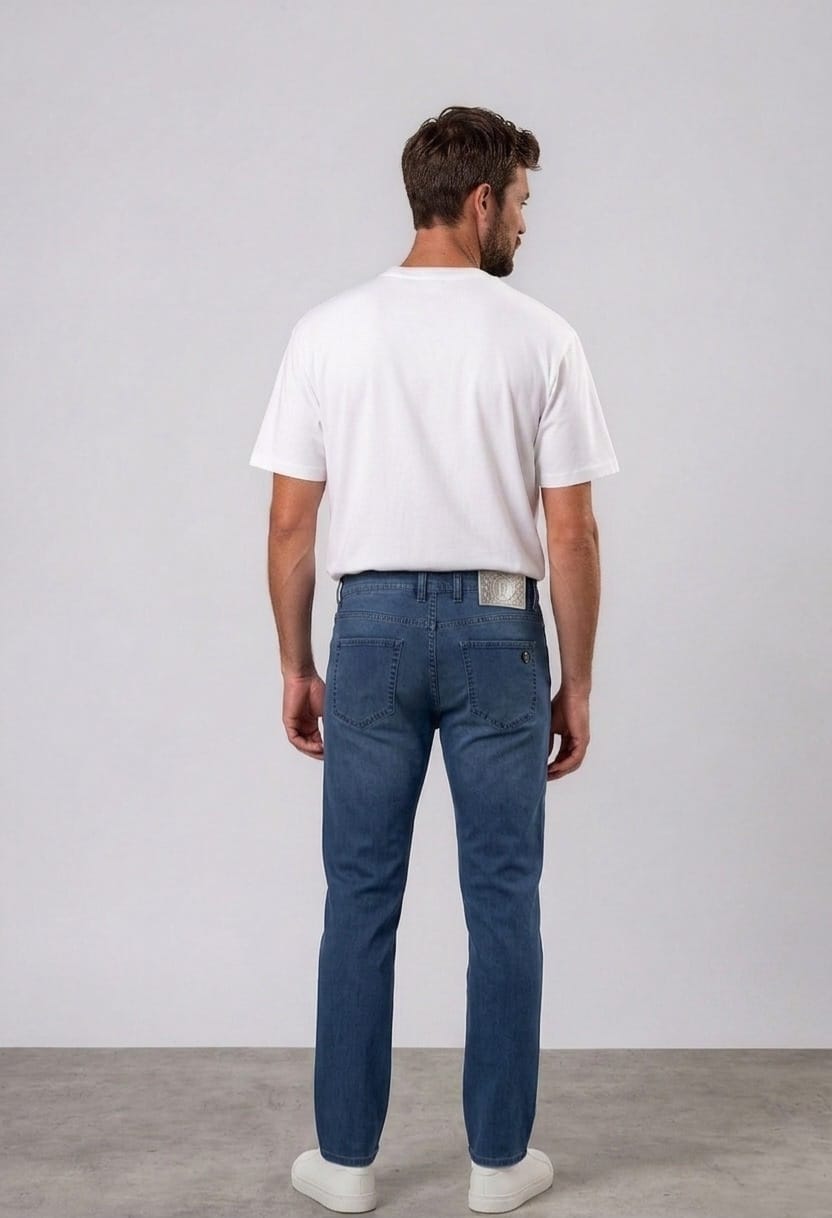 Stefano Ricci Light Wash Comfort Fit Denim Jeans