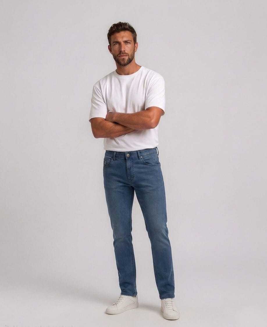 Stefano Ricci Light Wash Comfort Fit Denim Jeans