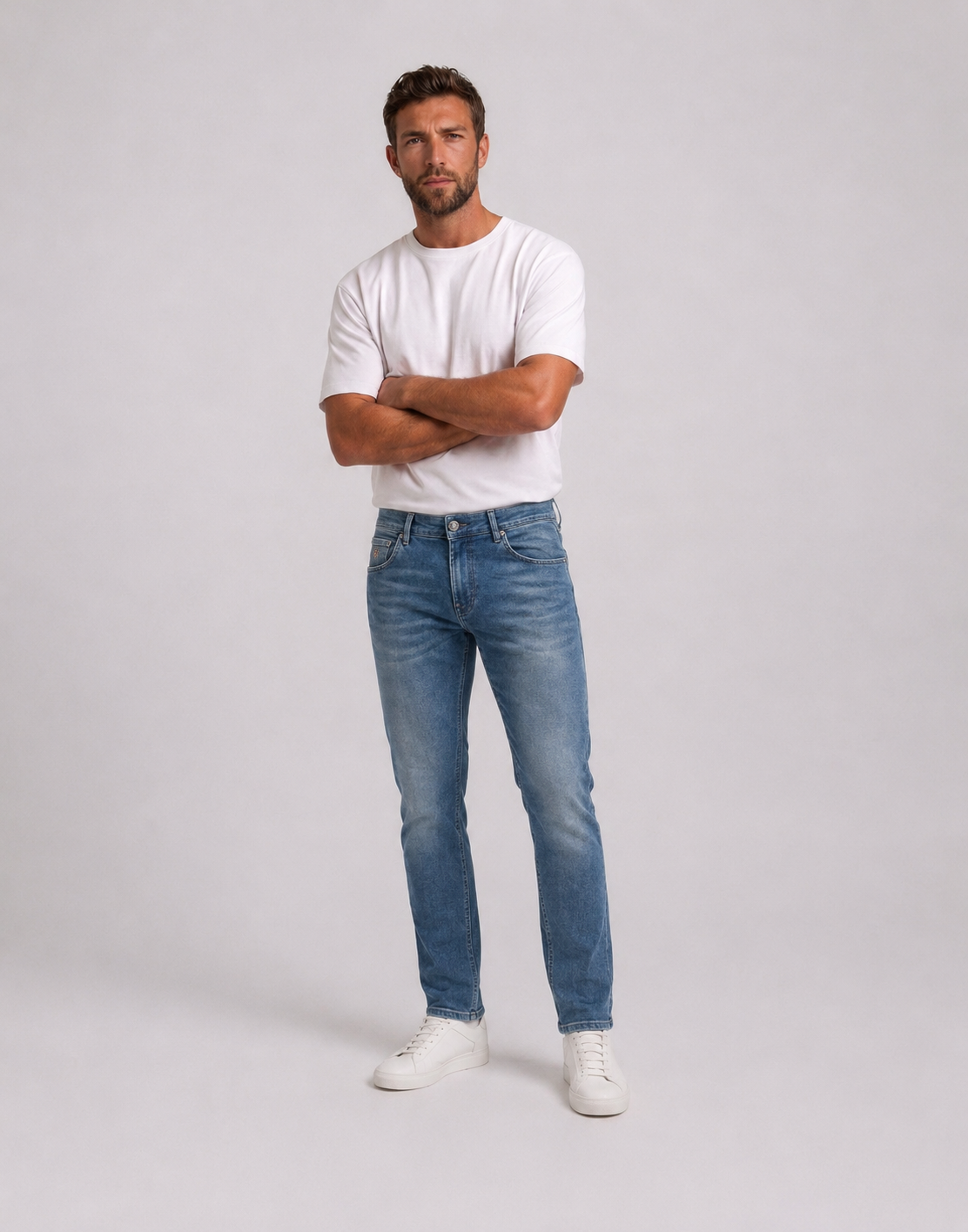 Stefano Ricci Light Wash Comfort Fit Denim Jeans
