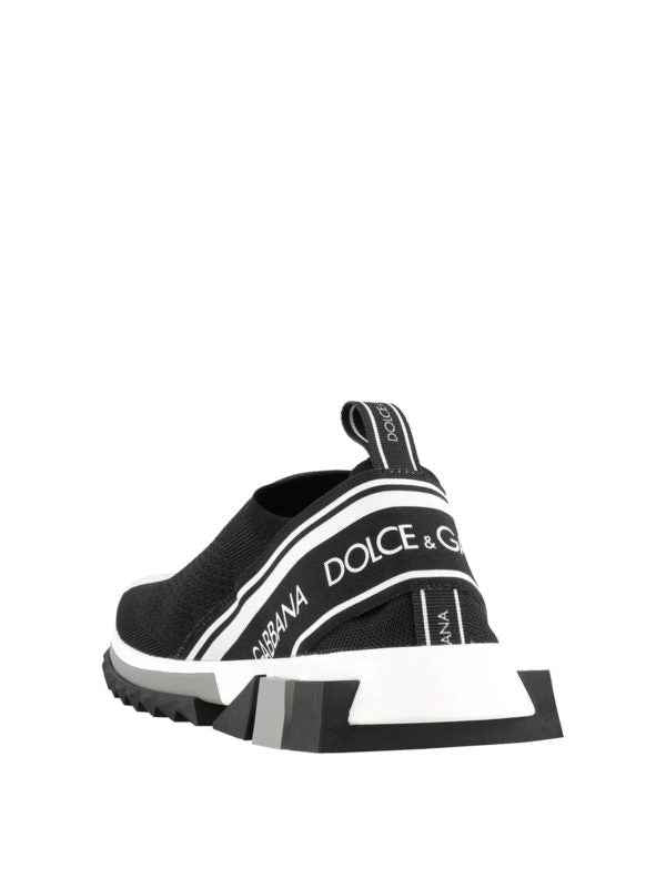 Dolce & Gabbana Sorrento Black & White Logo Sock Sneakers