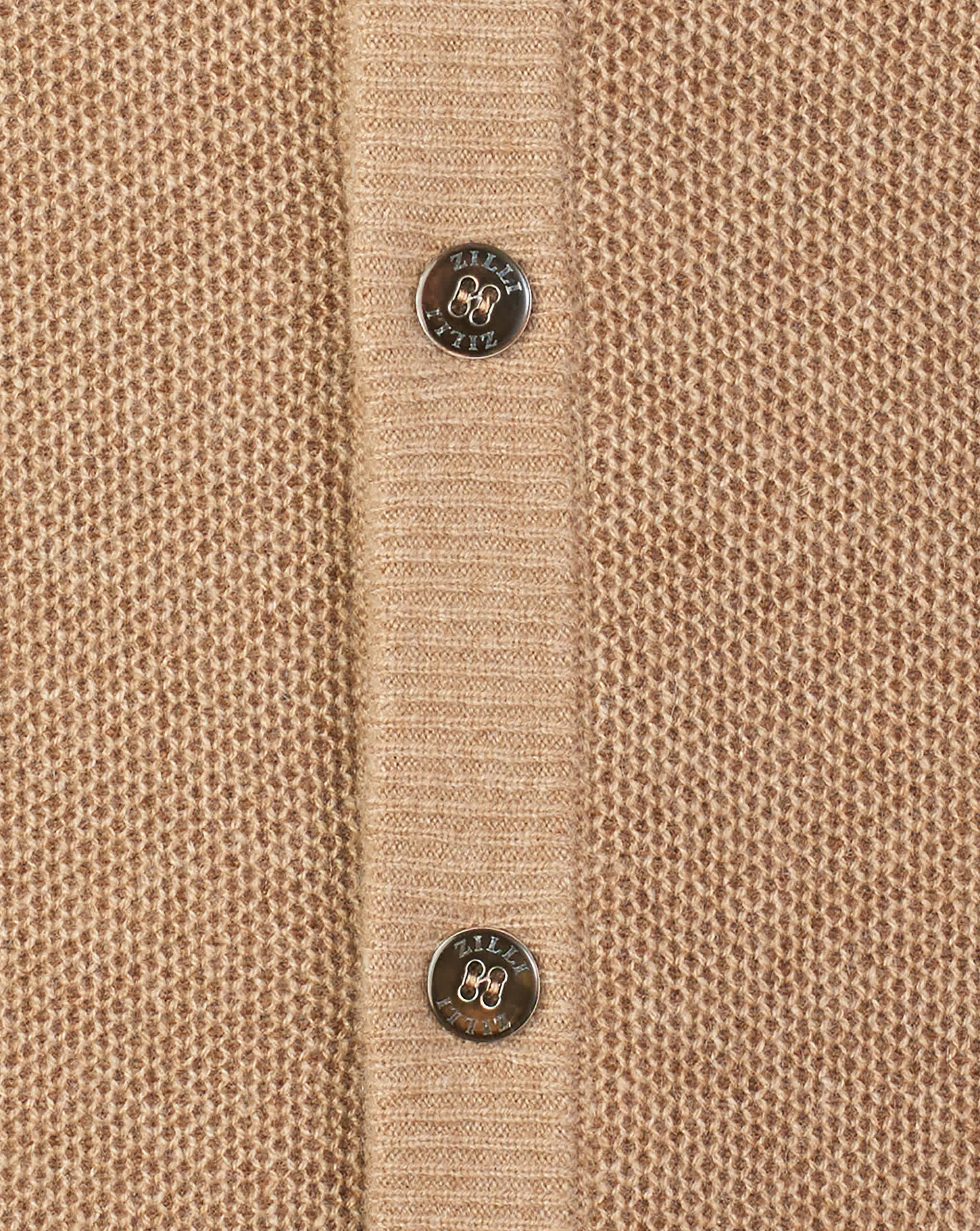 Zilli Cashmere & Wool Cardigan with Suede Details | Brown