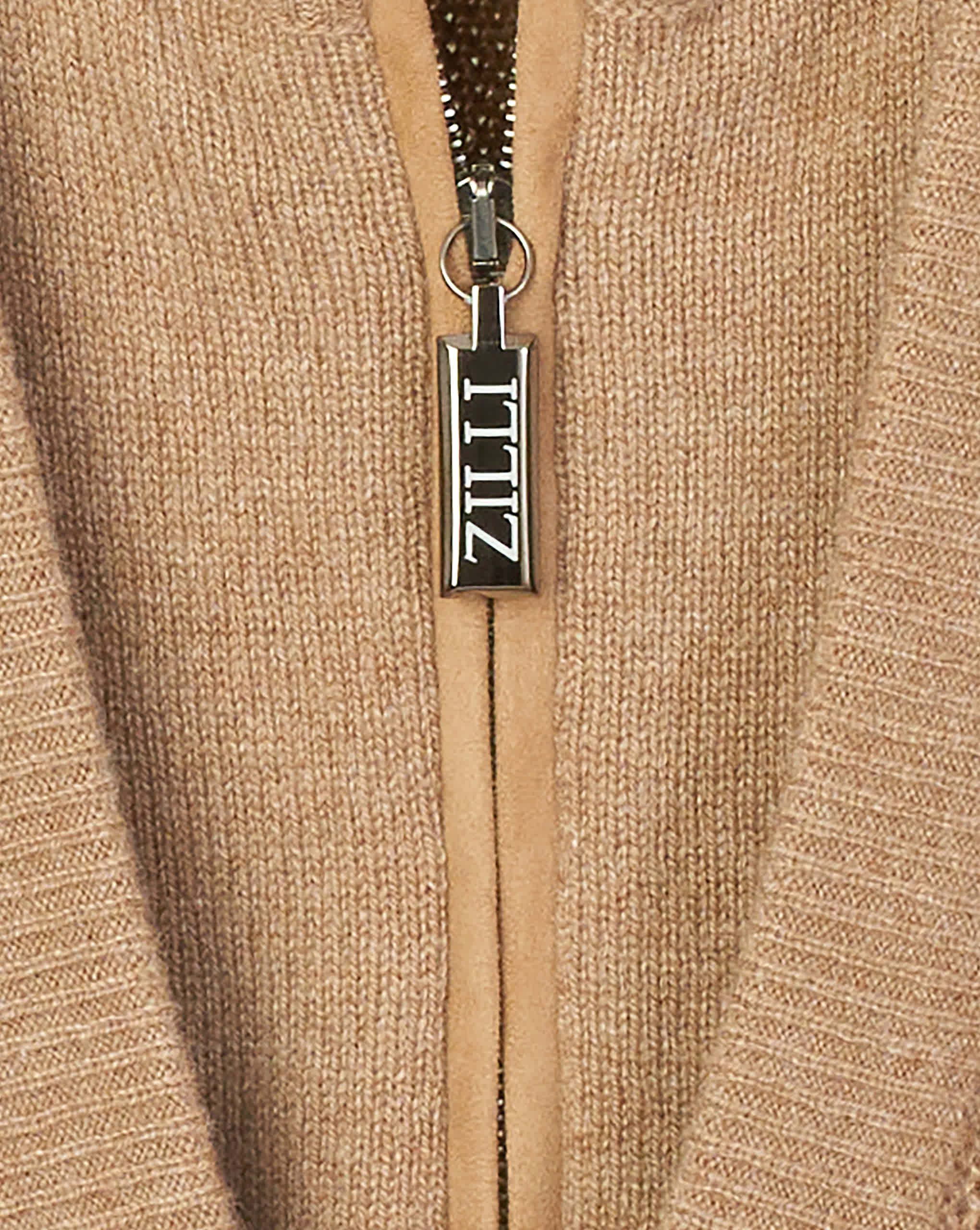 Zilli Cashmere & Wool Cardigan with Suede Details | Brown
