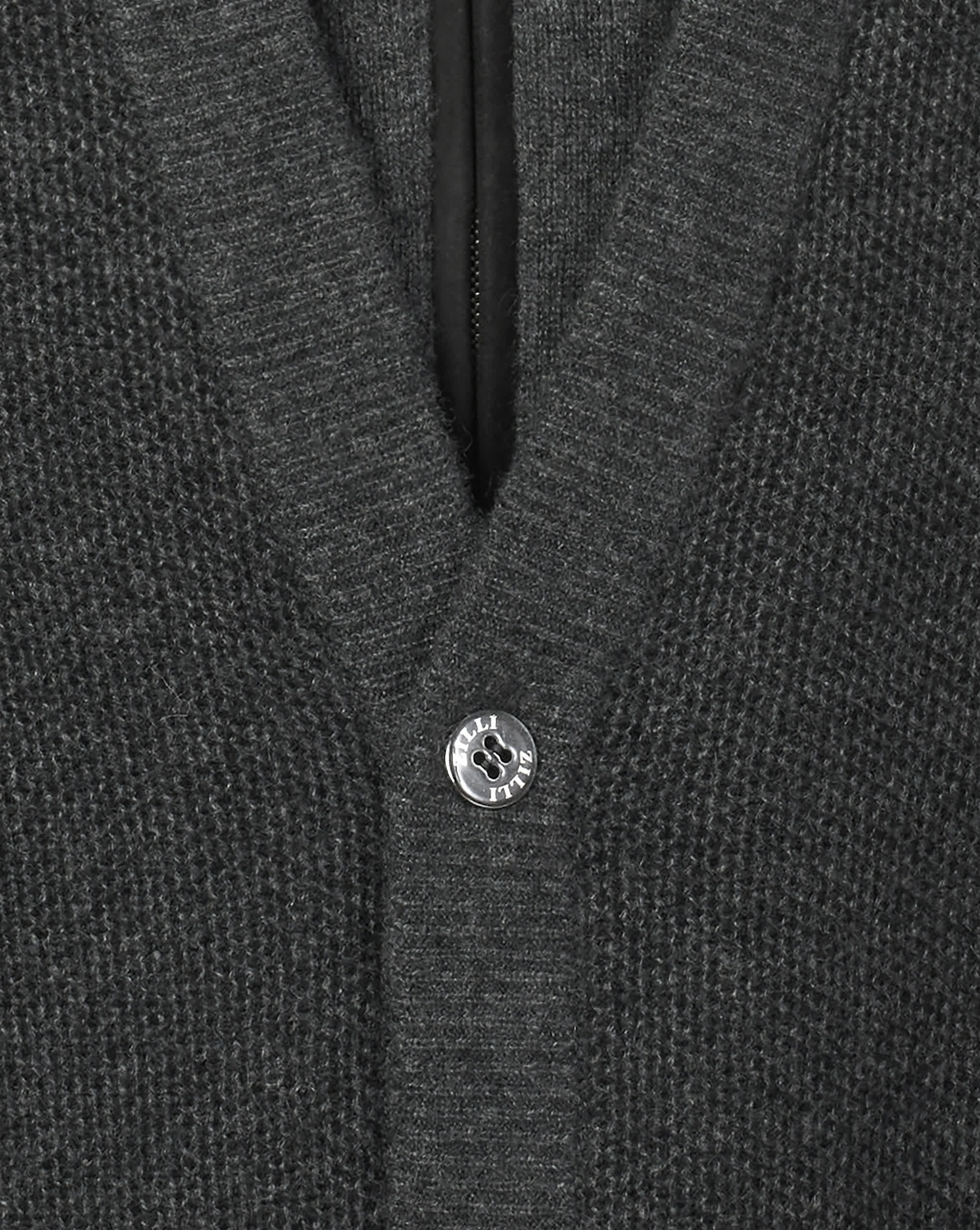 Zilli Cashmere & Wool Cardigan with Suede Details | Dark Grey