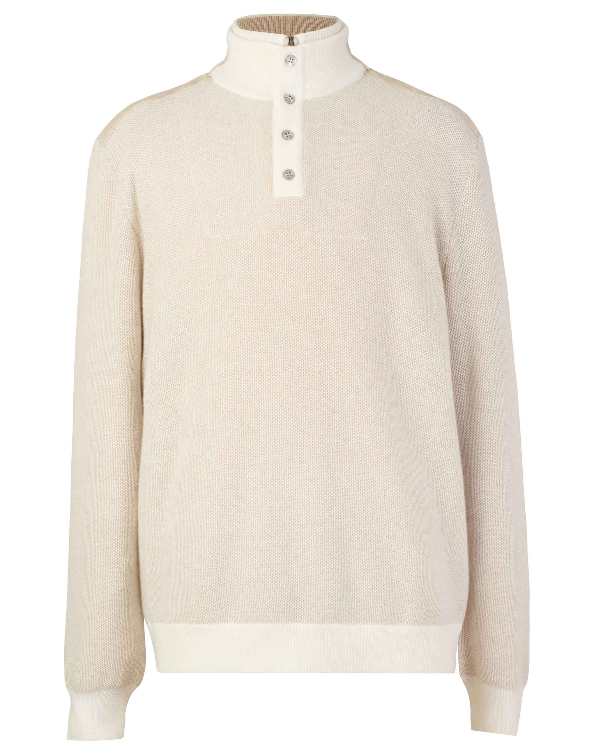 ZILLI Buttoned Stand Collar Knit Sweater