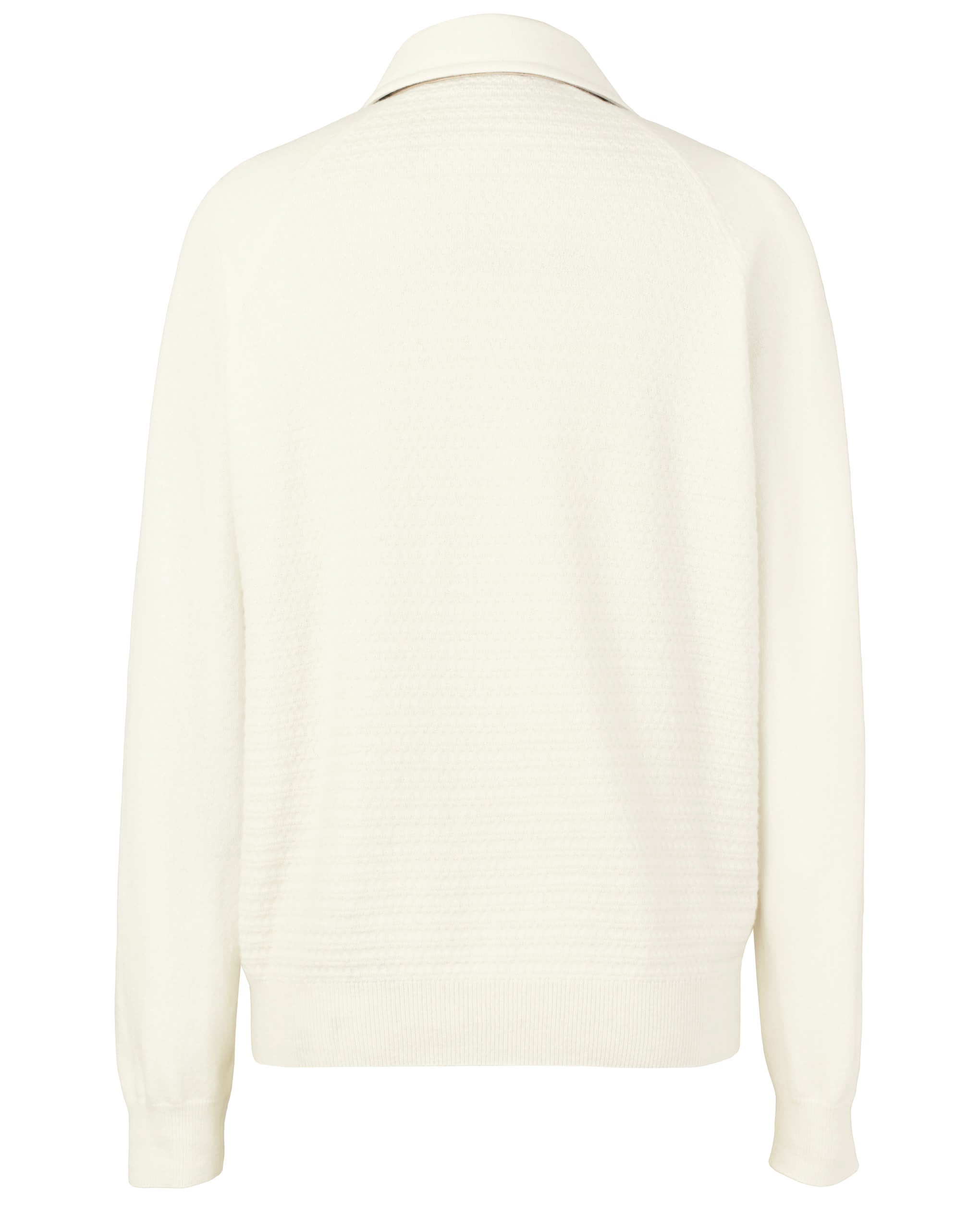 Zilli Cashmere Quarter-Zip Sweater with Lambskin Trim | Off White