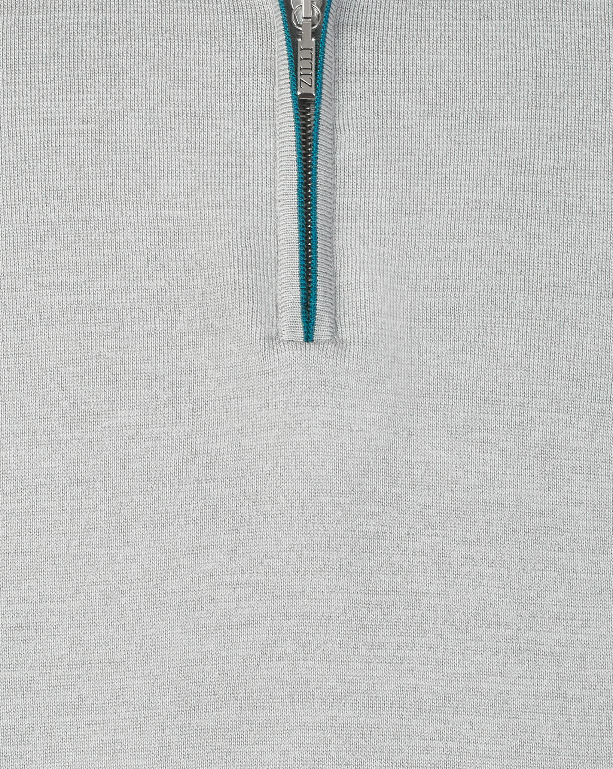 Zilli Cotton & Silk Quarter-Zip Knit Polo | Light Grey