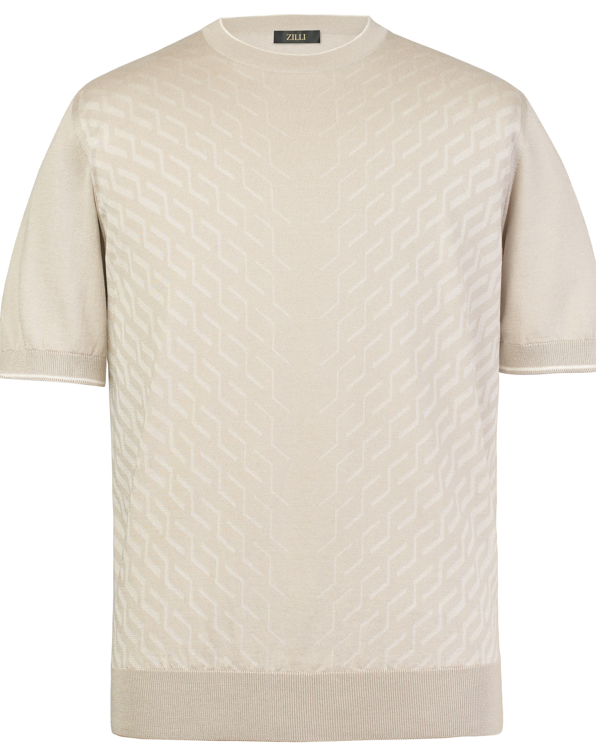 Zilli Cotton & Silk Textured Crew Neck Knit T-Shirt