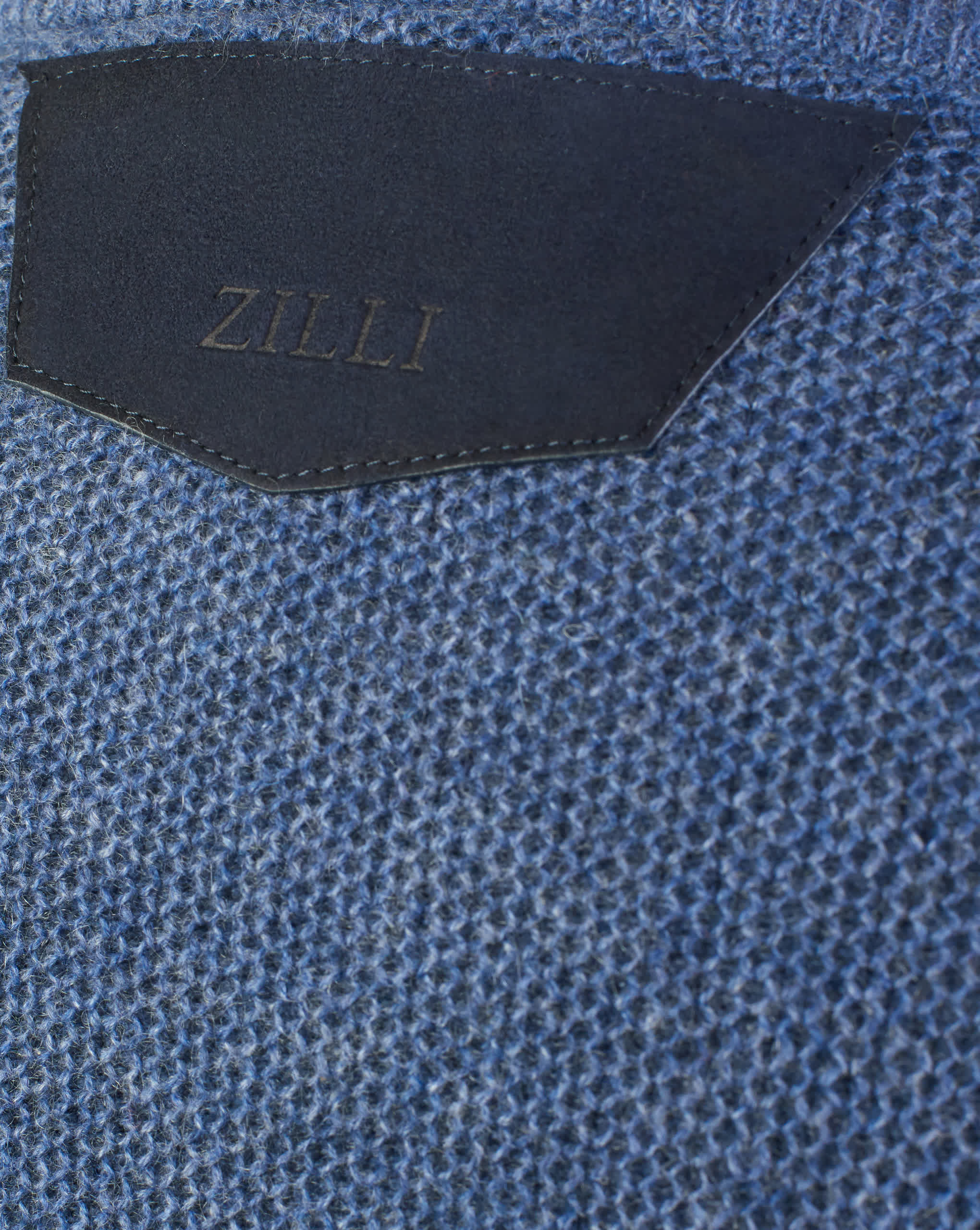 Zilli Cashmere & Wool Cardigan with Suede Details | Navy