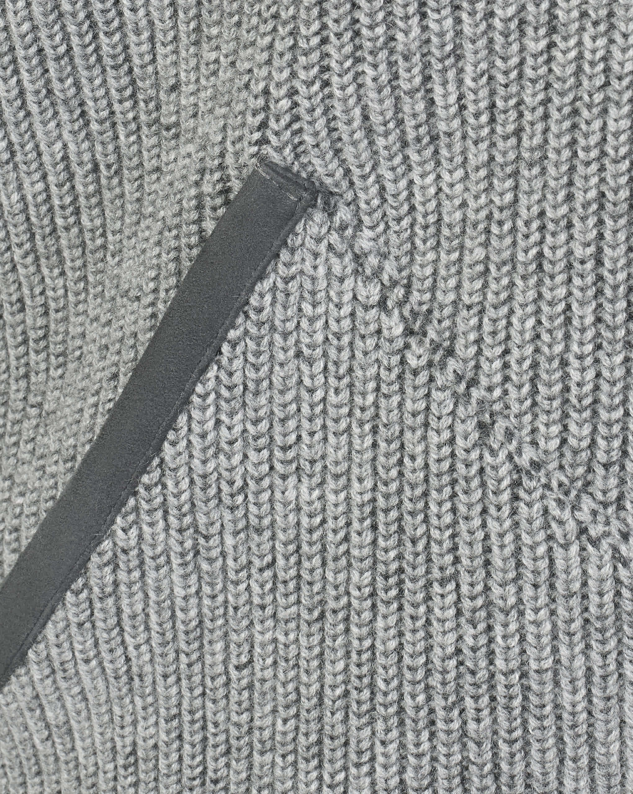 Zilli Cashmere & Wool Zip-Up Knit Jacket with Suede Details | Light Grey